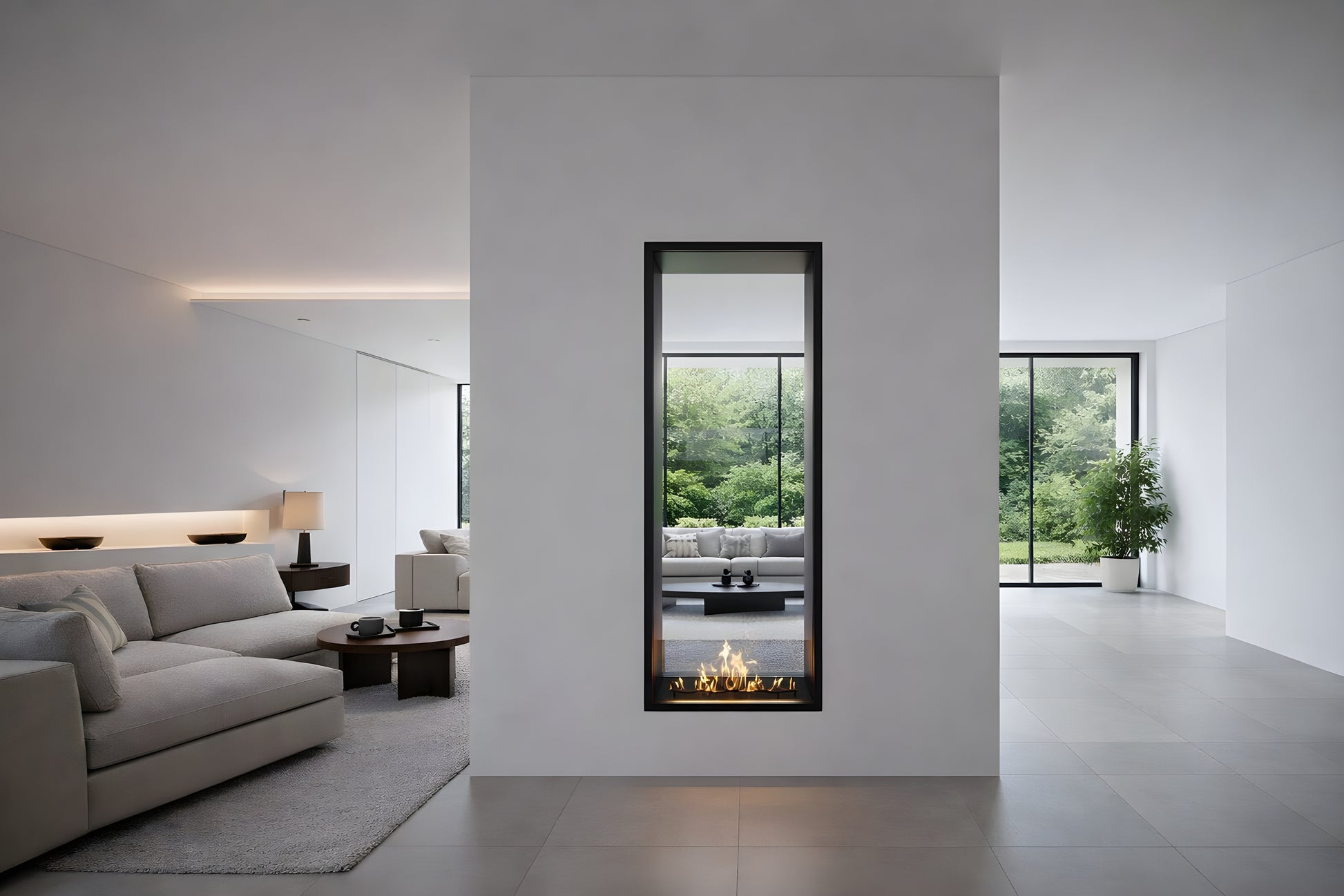 Fame Vertical See-Through Fireplace 60 x 200 cm