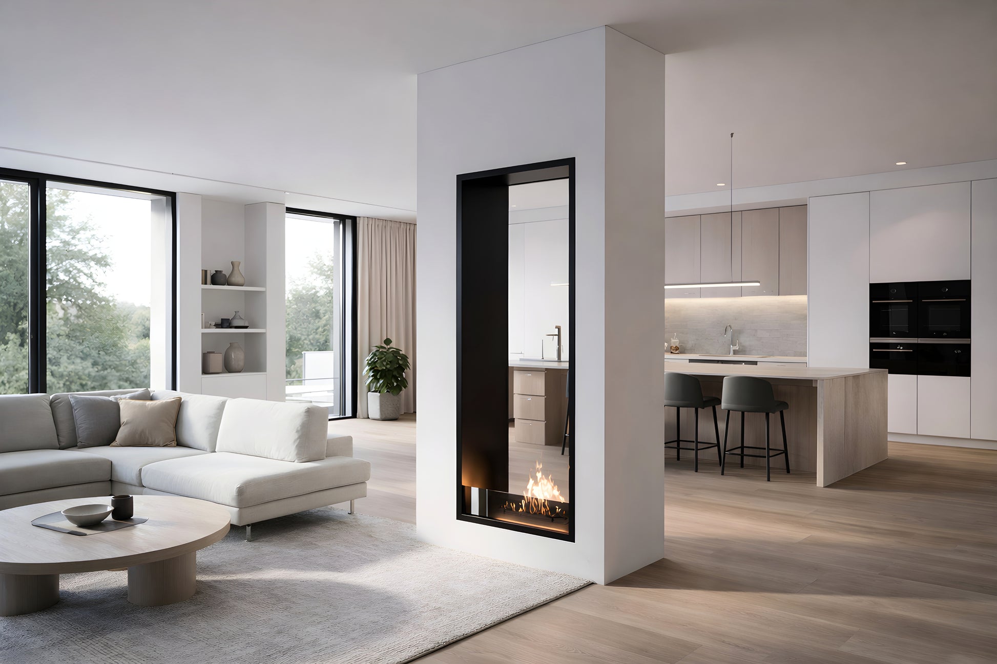 Fame Vertical See-Through Fireplace 70 x 100 cm