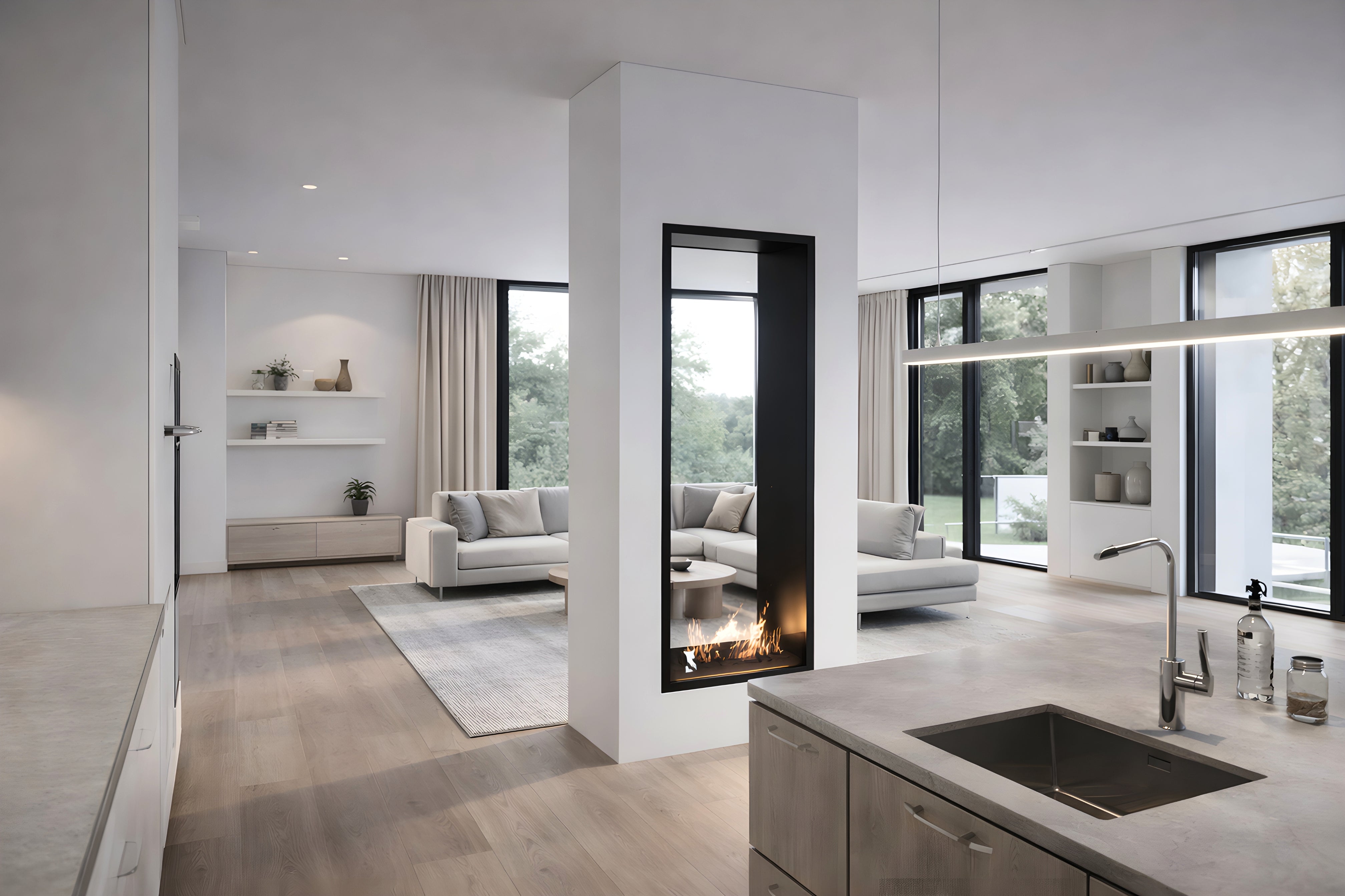 Image of Fame Vertical See-Through Fireplace 60 x 200 cm