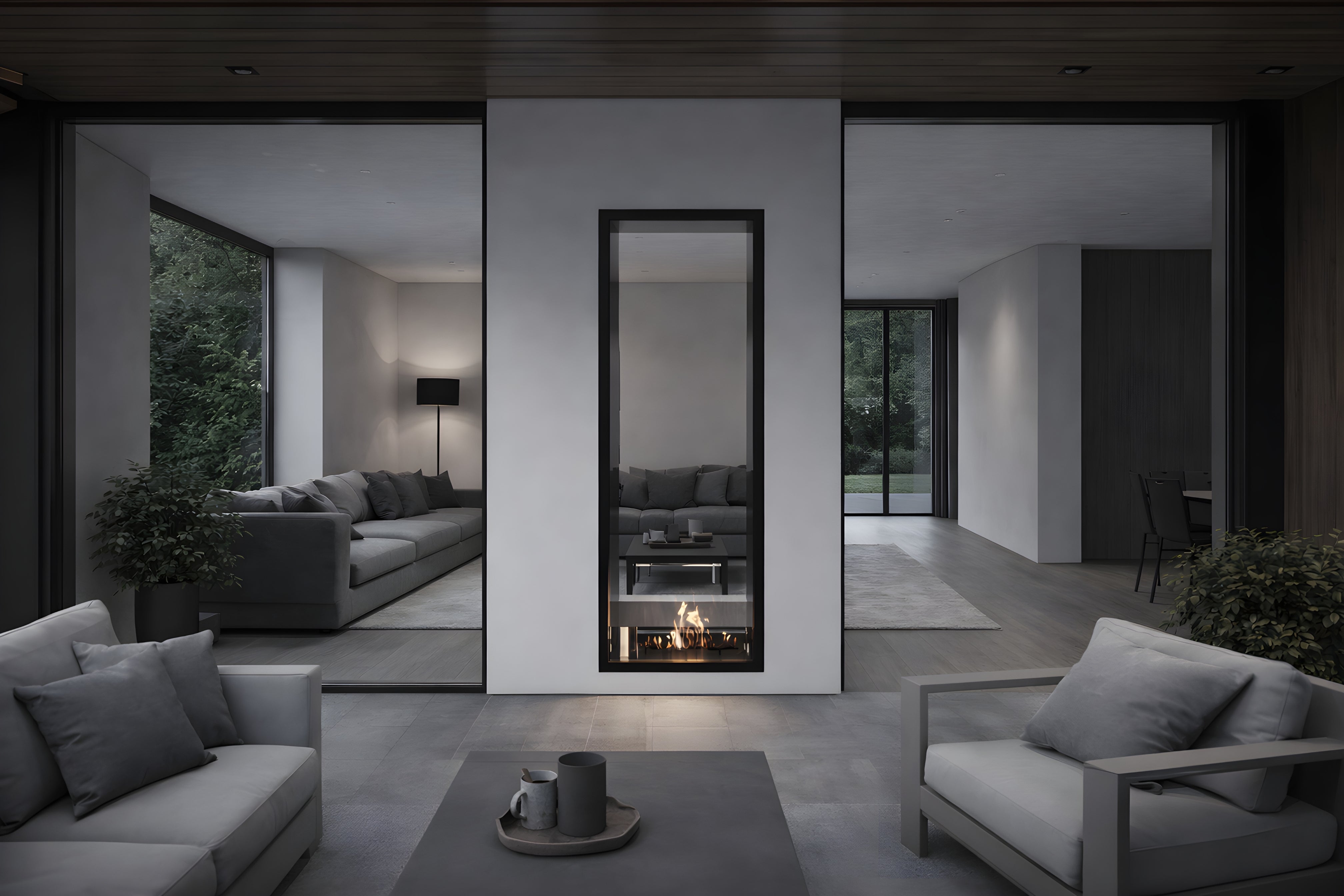 Image of Fame Vertical See-Through Fireplace 60 x 200 cm