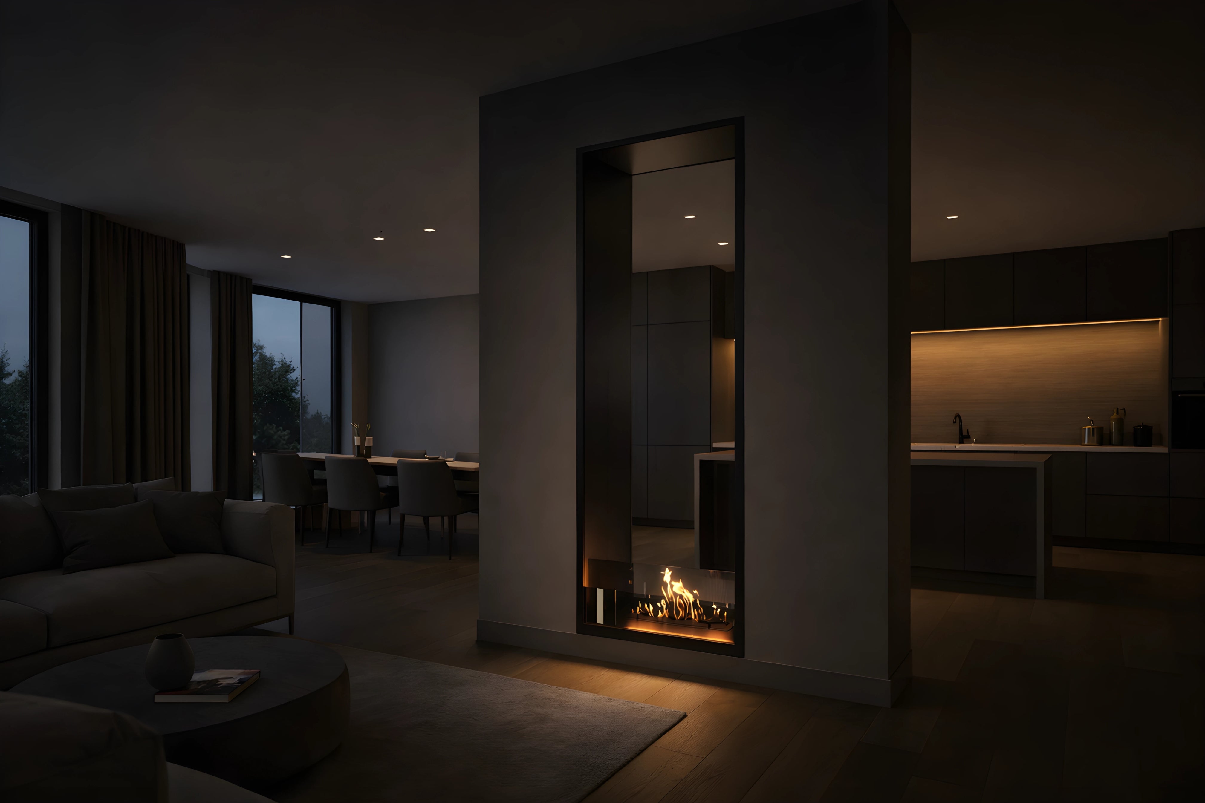 Image of Fame Vertical See-Through Fireplace 60 x 200 cm
