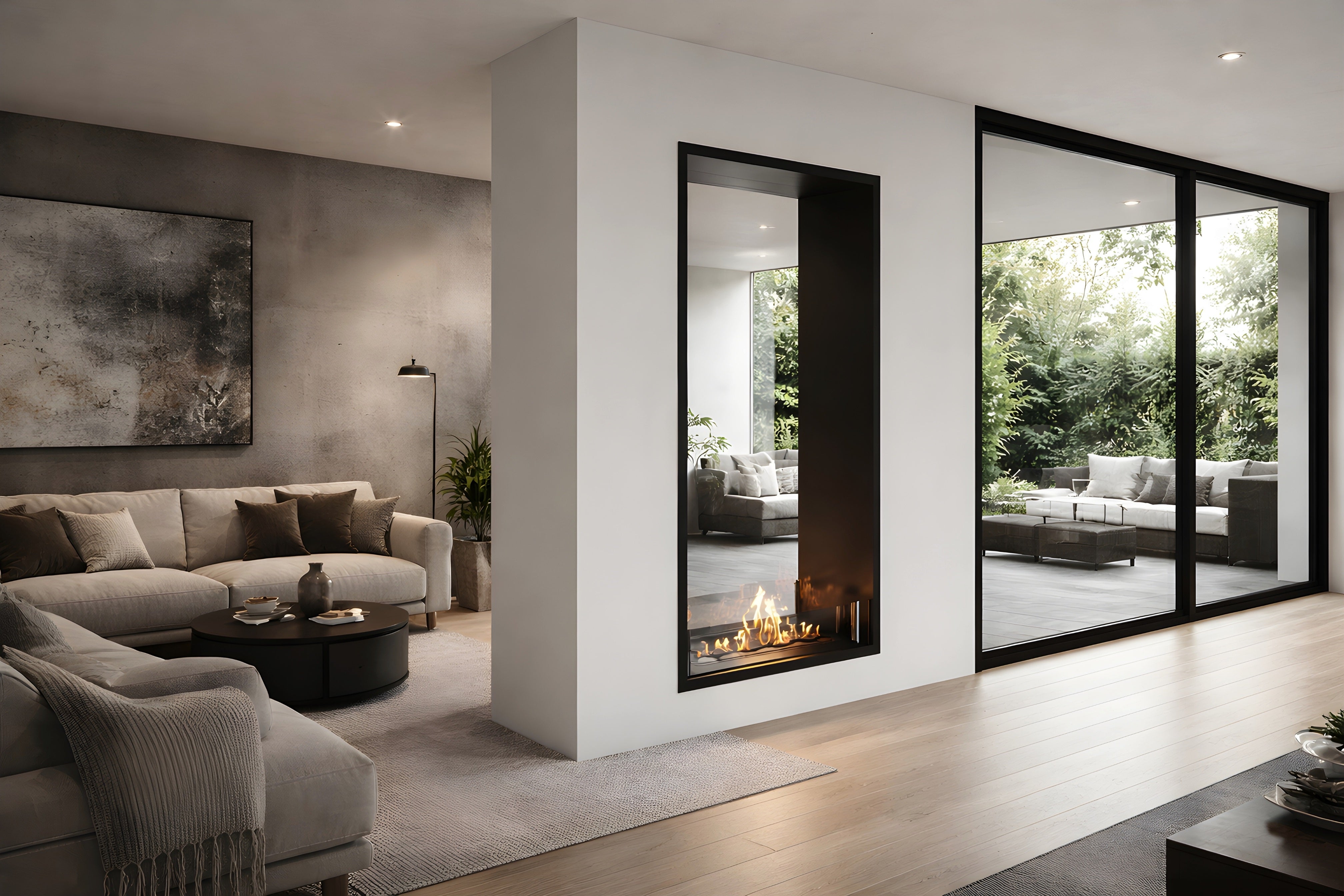 Image of Fame Vertical See-Through Fireplace 80 x 200 cm