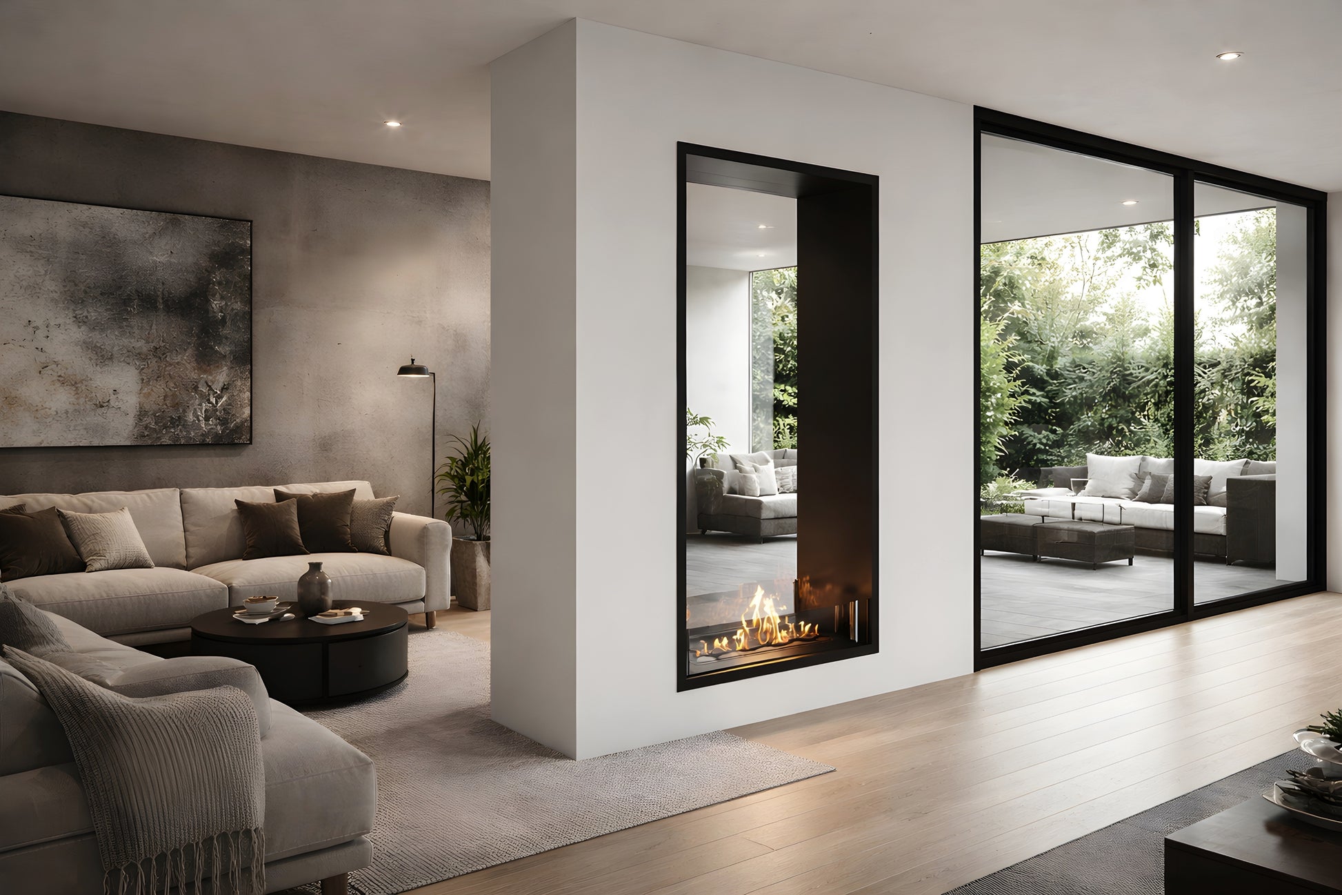 Fame Vertical See-Through Fireplace 80 x 200 cm