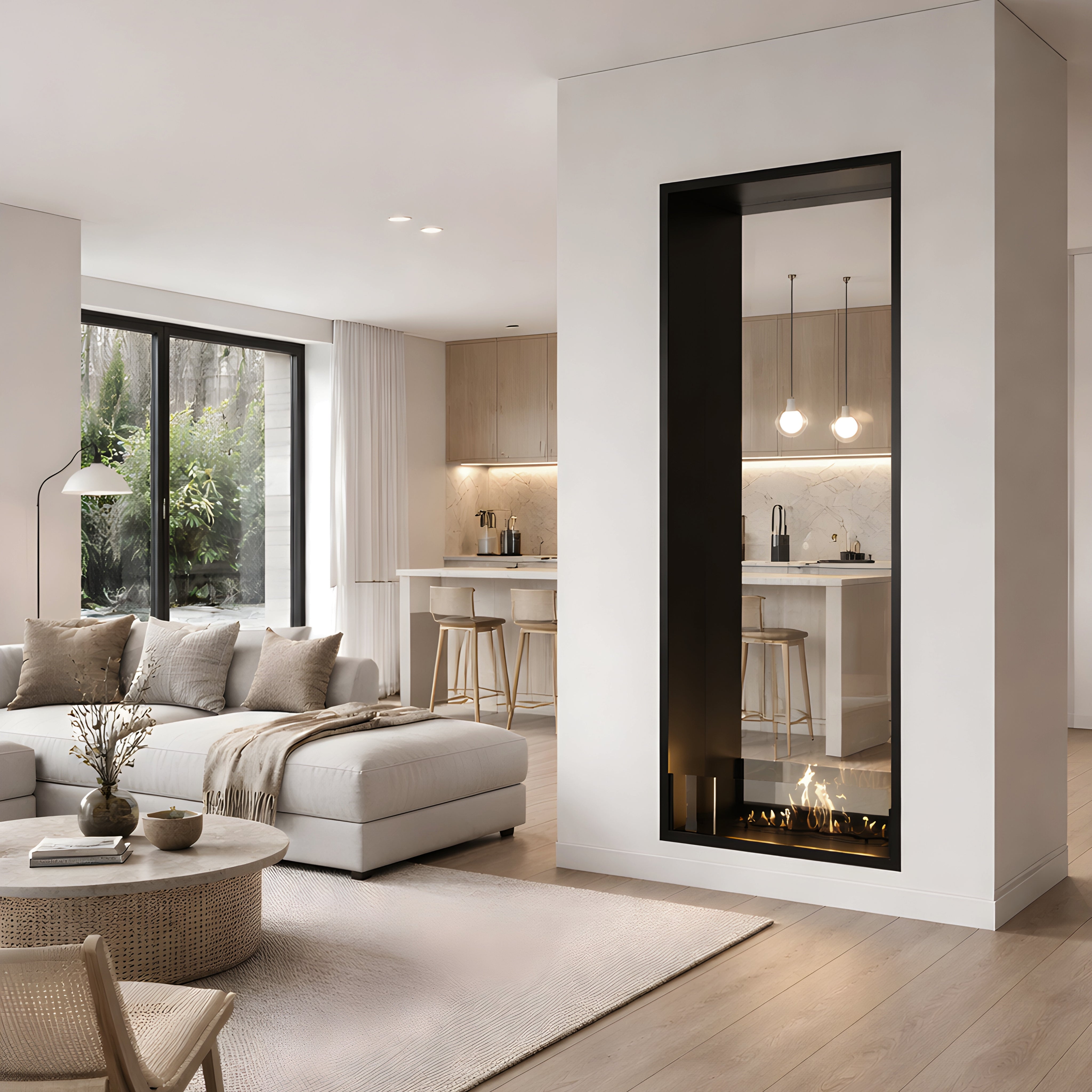 Image of Fame Vertical See-Through Fireplace 80 x 200 cm