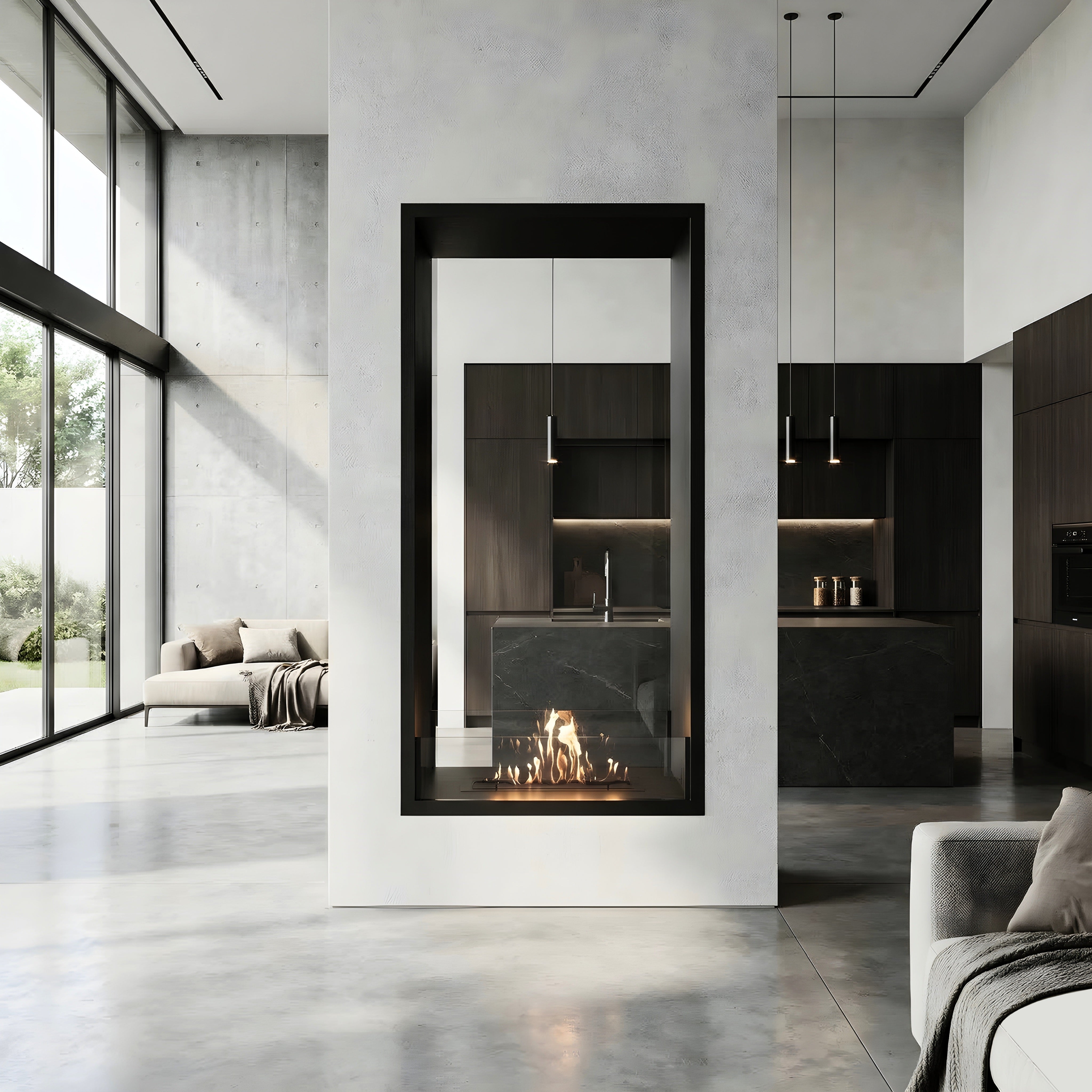 Image of Fame Vertical See-Through Fireplace 80 x 200 cm