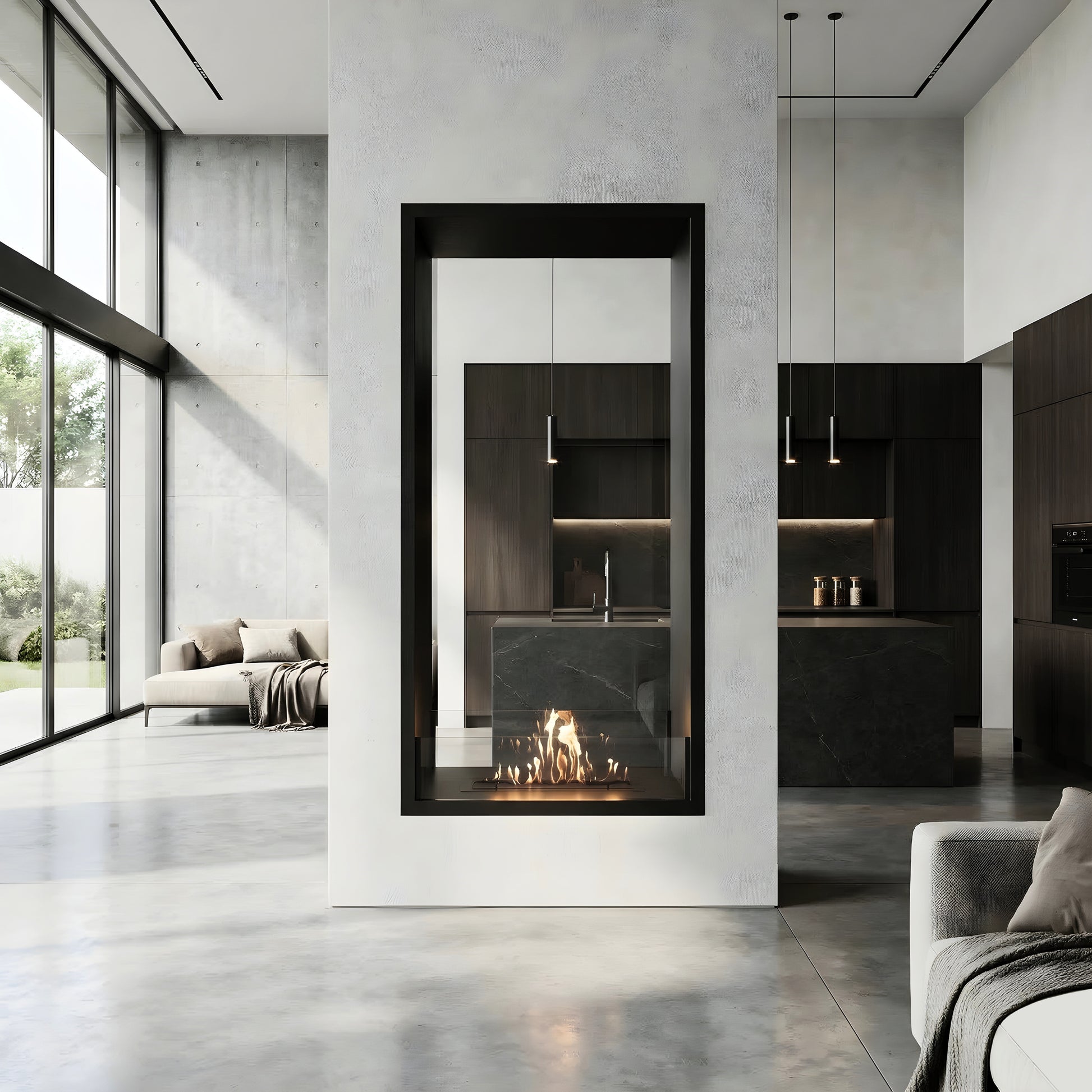 Fame Vertical See-Through Fireplace 80 x 200 cm