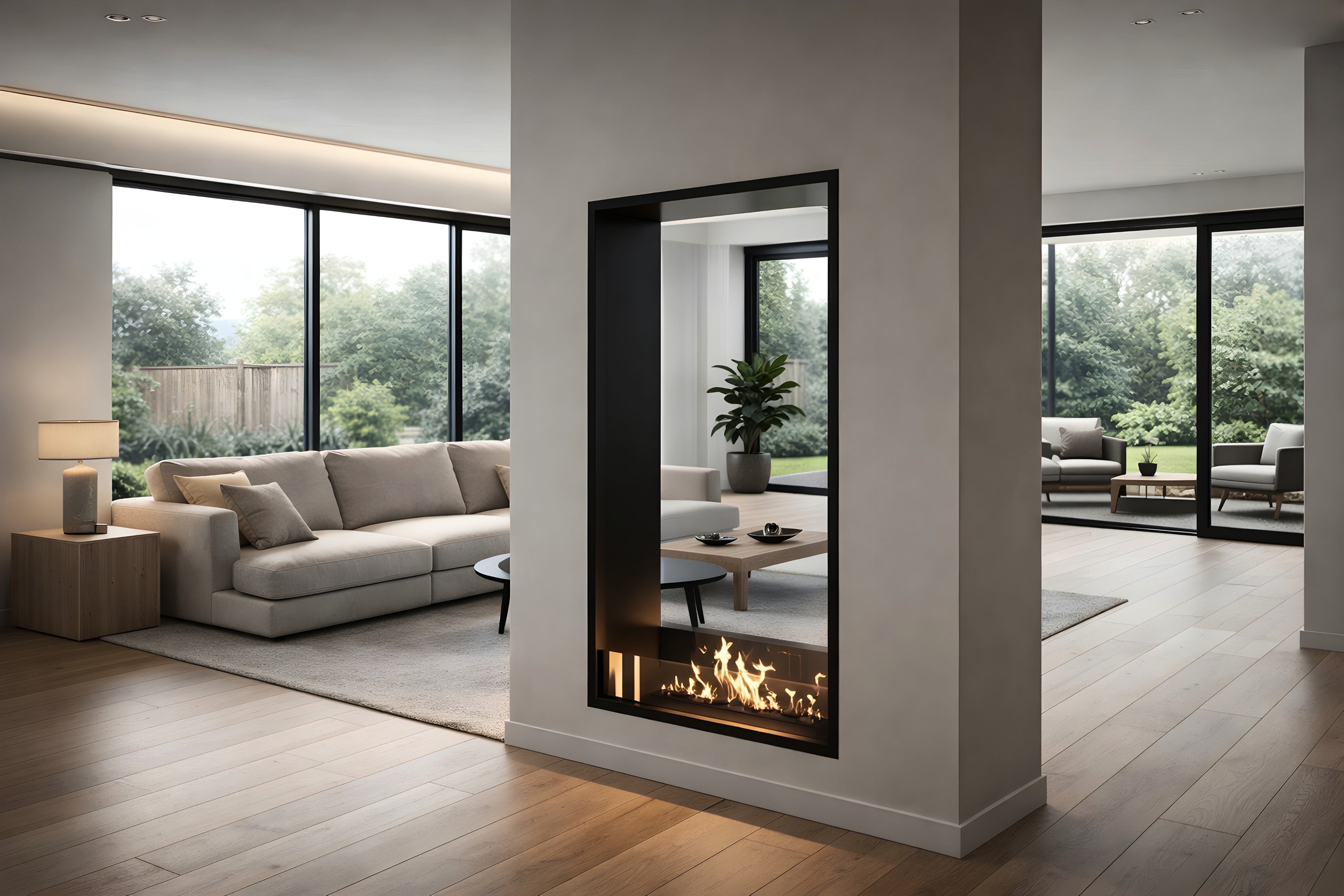 Image of Fame Vertical See-Through Fireplace 90 x 100 cm