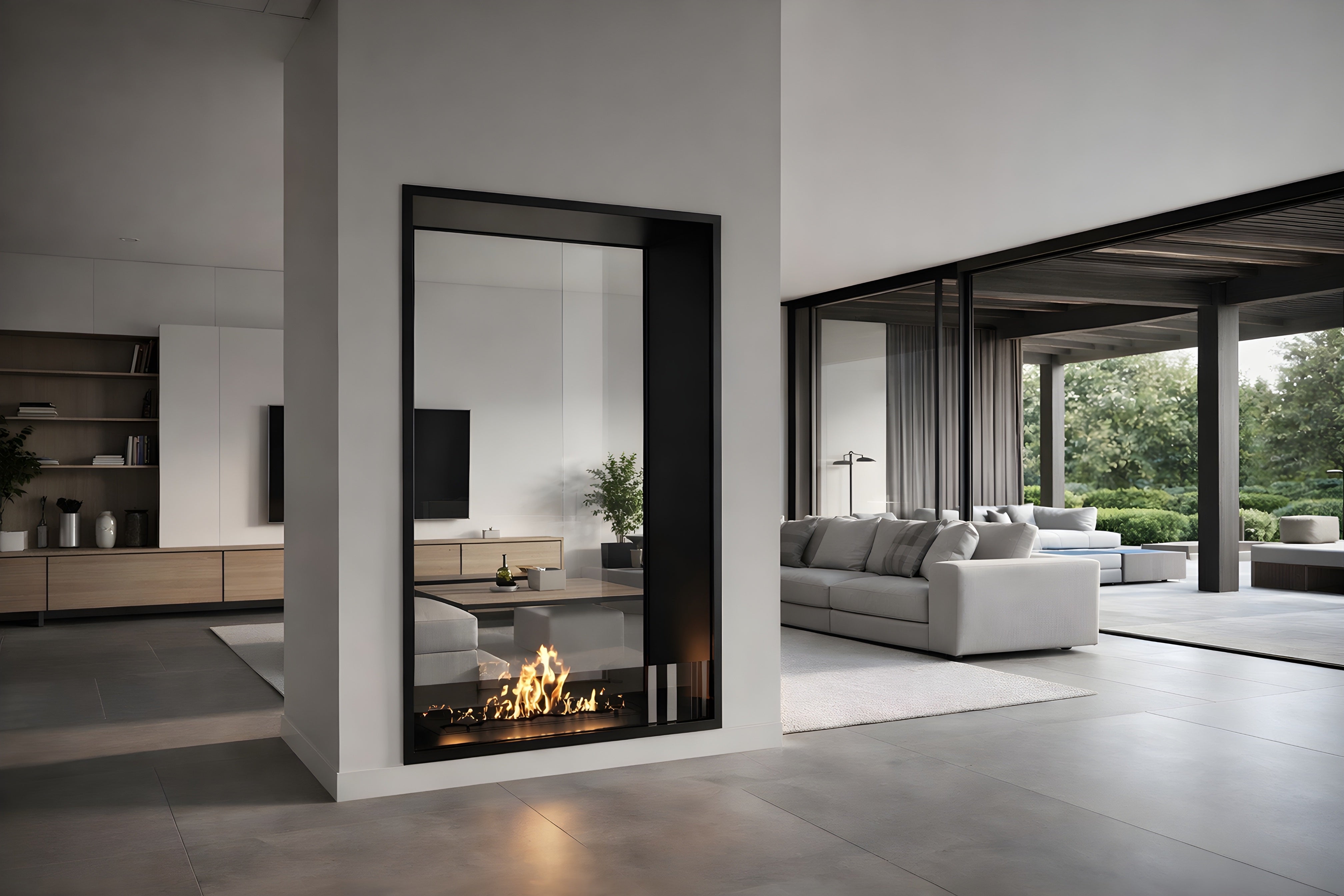 Image of Fame Vertical See-Through Fireplace 90 x 100 cm