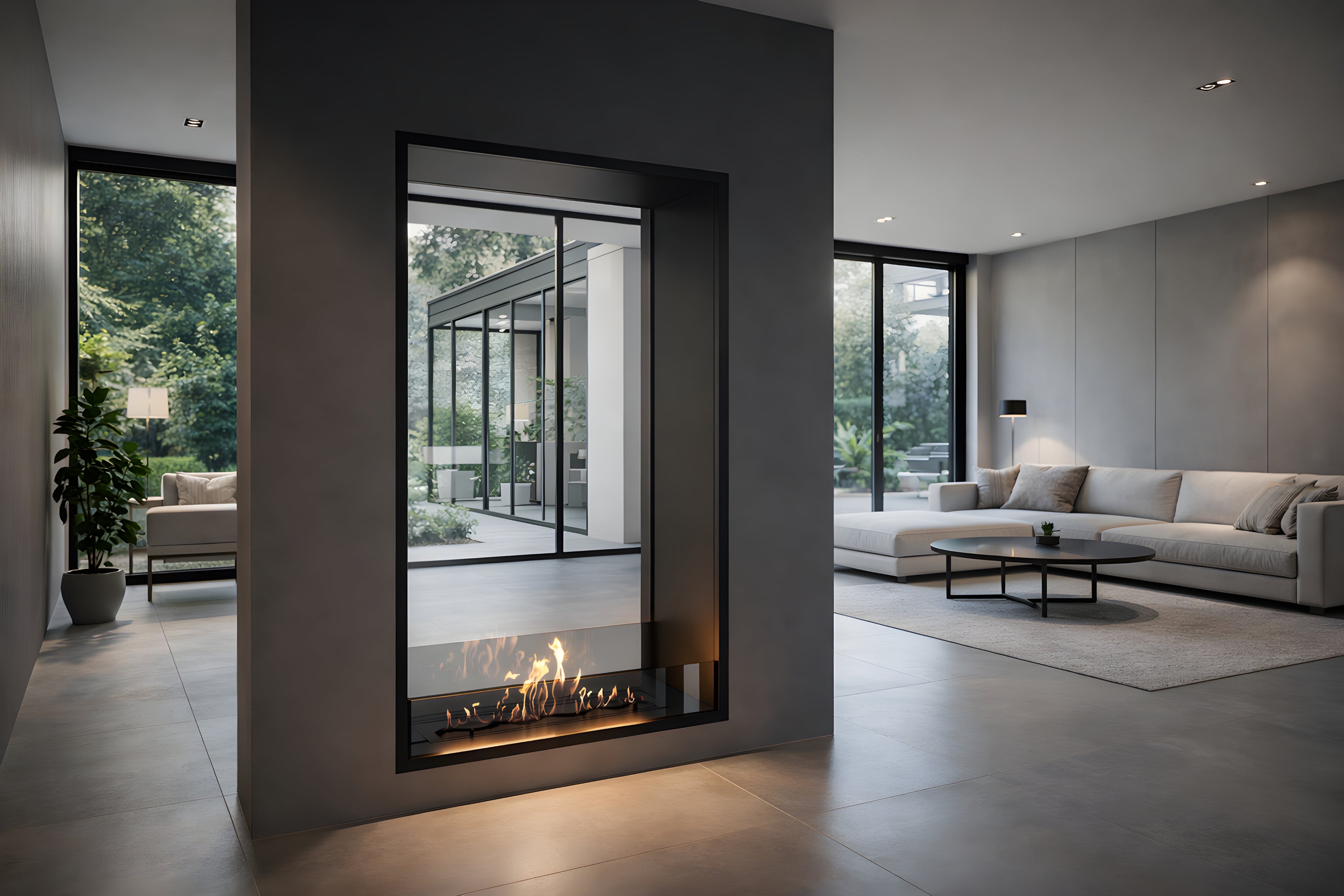 Image of Fame Vertical See-Through Fireplace 90 x 100 cm