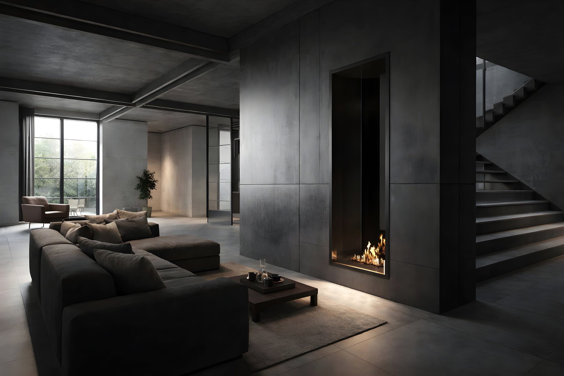 Fame Vertical See-Through Fireplace Single Full Glass 60 x 100 cm