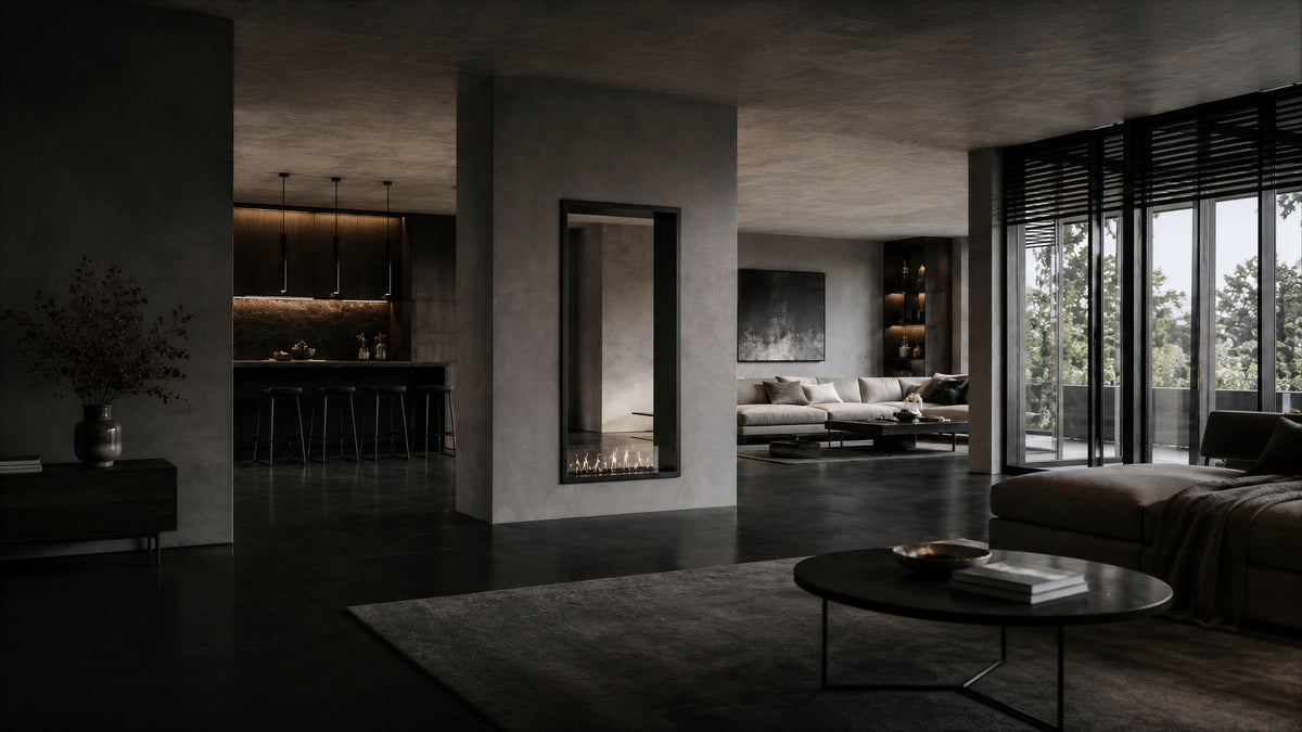 Fame Vertical See-Through Fireplace 100 x 120 cm