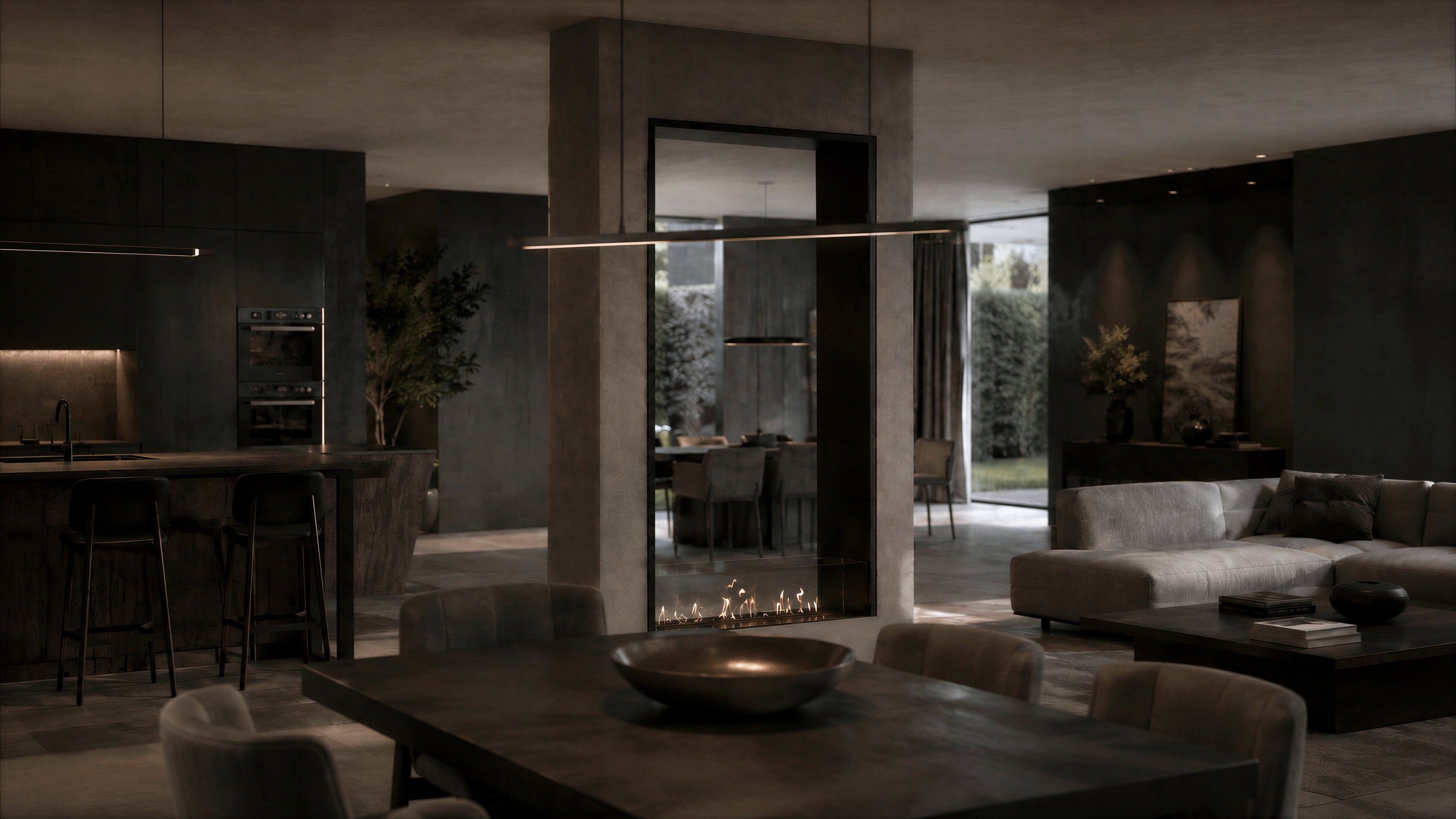 Image of Fame Vertical See-Through Fireplace 100 x 200 cm