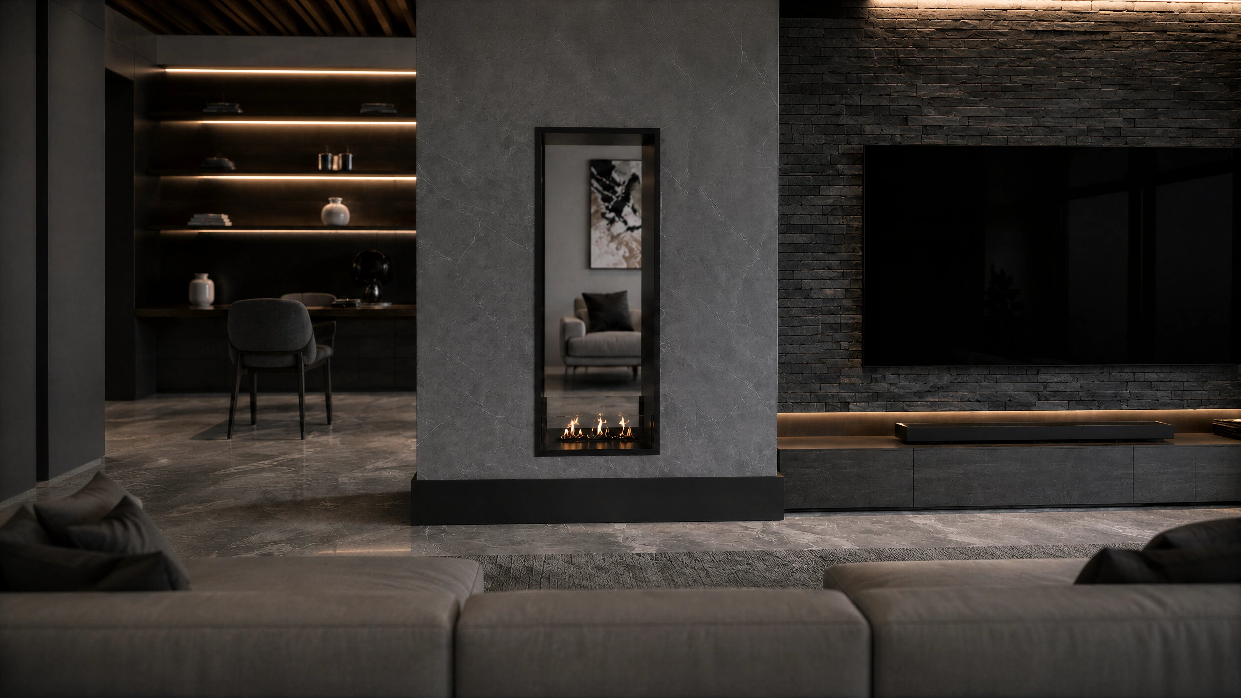 Image of Fame Vertical See-Through Fireplace 60 x 100 cm