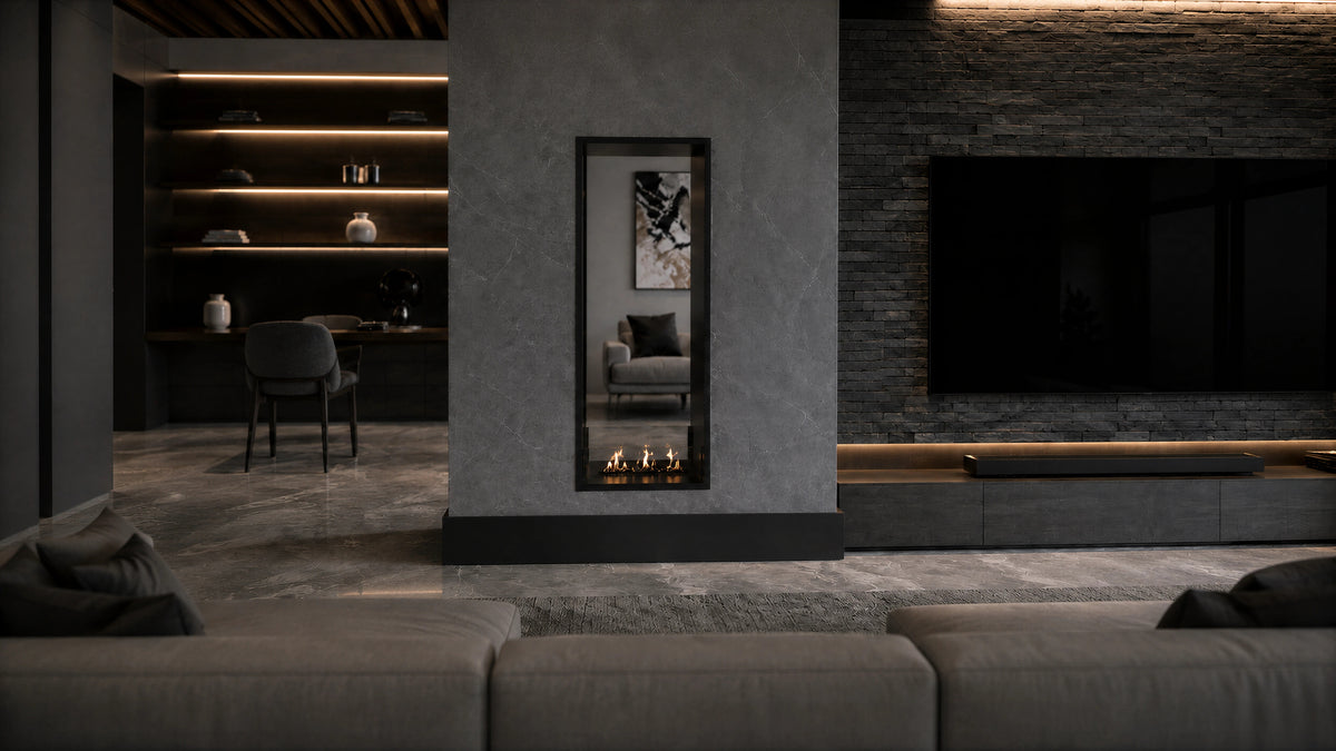 Fame Vertical See-Through Fireplace 60 x 100 cm