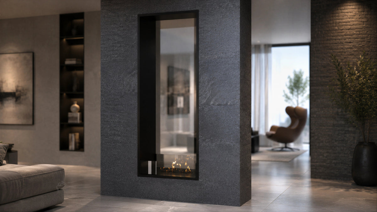 Fame Vertical See-Through Fireplace 60 x 120 cm