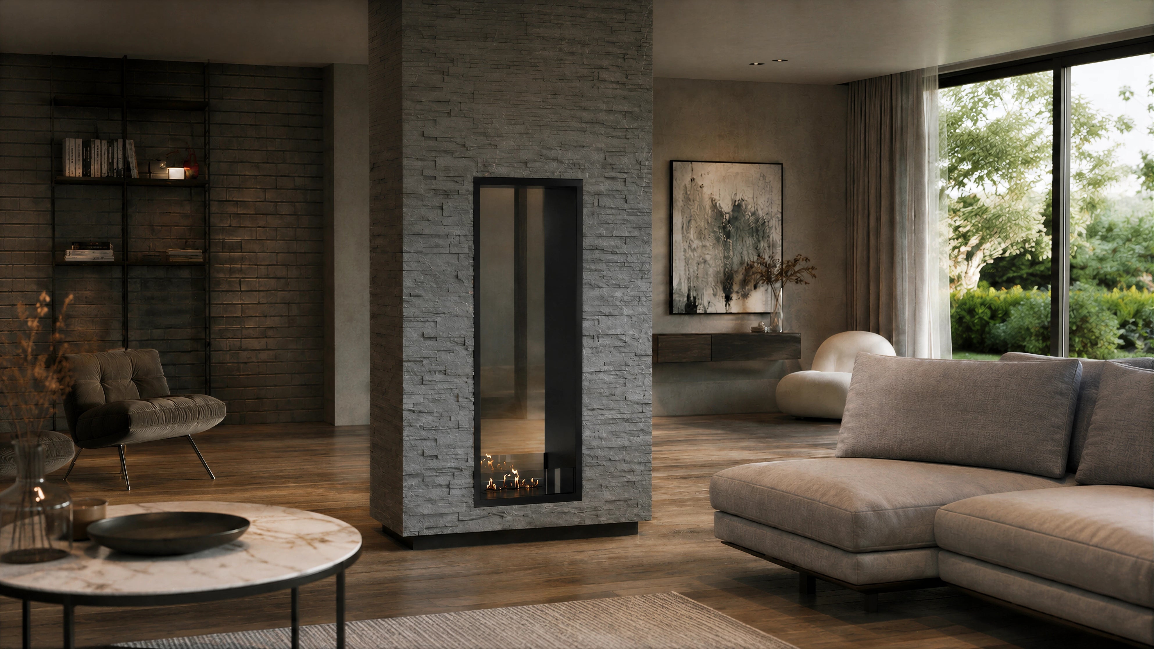 Image of Fame Vertical See-Through Fireplace 60 x 160 cm