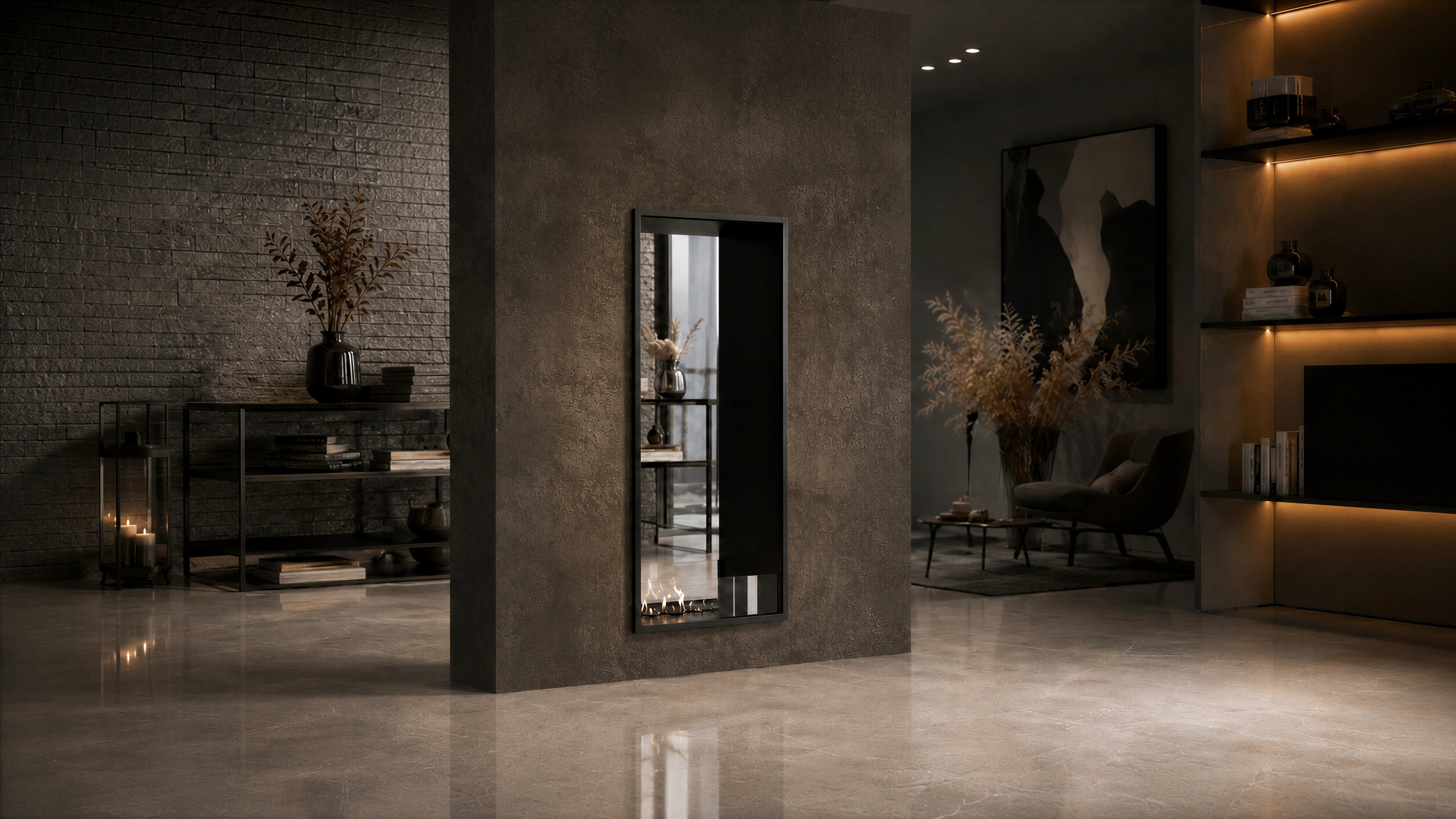 Image of Fame Vertical See-Through Fireplace 60 x 200 cm