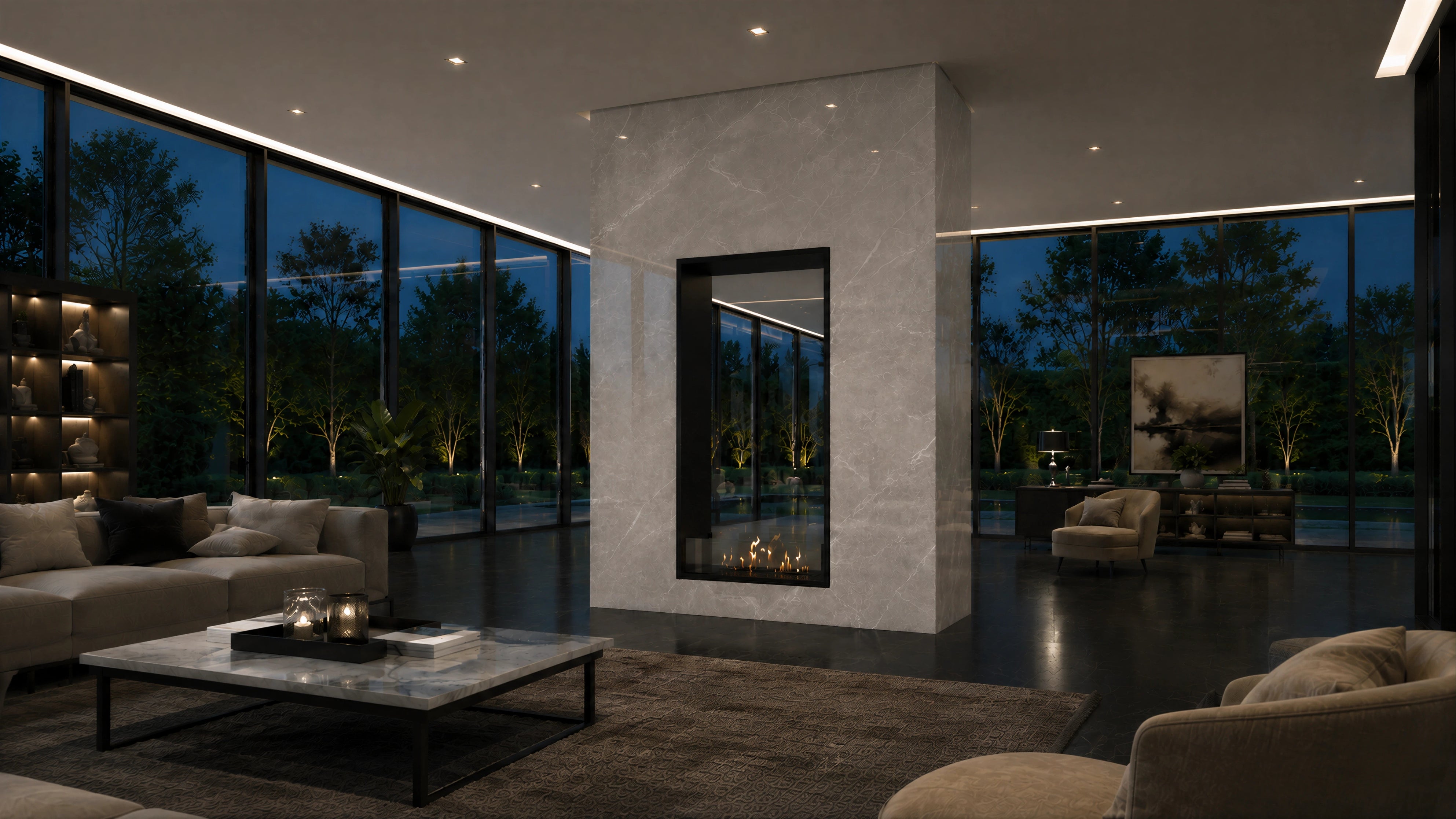 Image of Fame Vertical See-Through Fireplace 70 x 100 cm