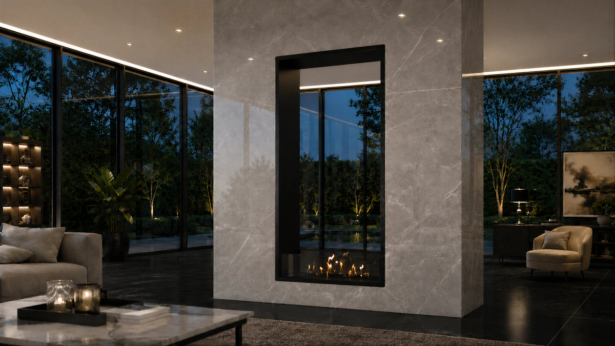 Fame Vertical See-Through Fireplace 70 x 100 cm