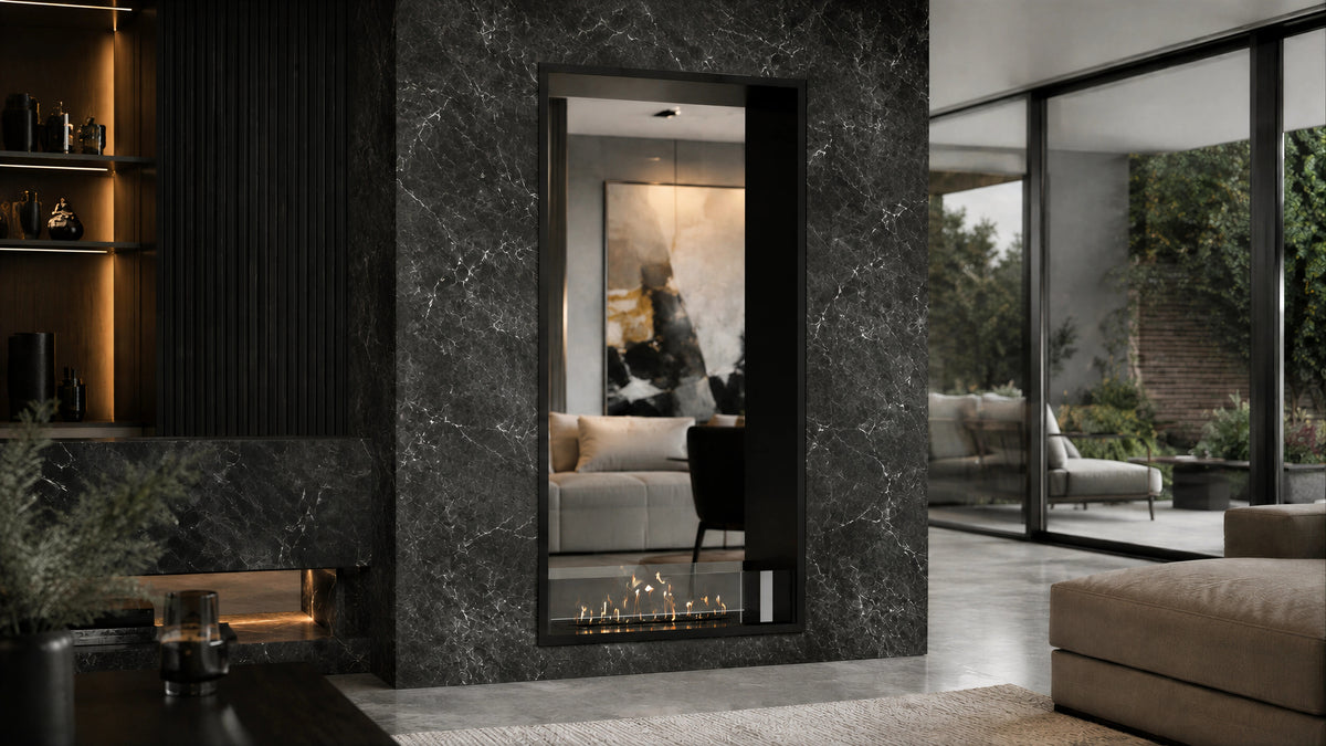 Fame Vertical See-Through Fireplace 70 x 120 cm