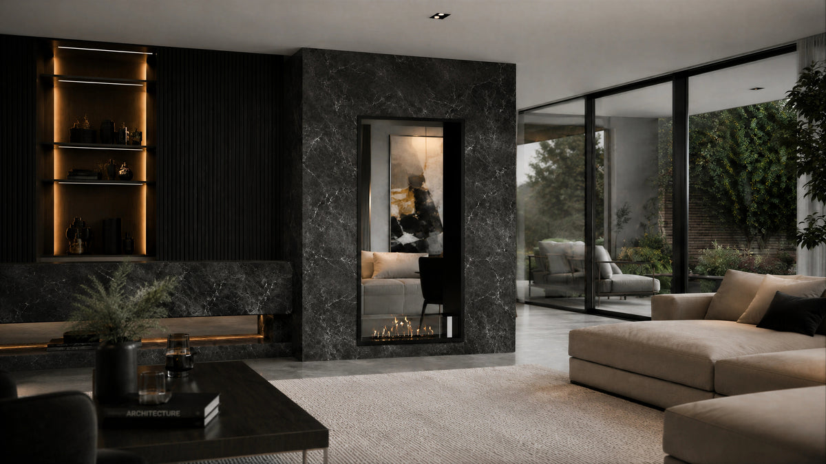 Fame Vertical See-Through Fireplace 70 x 120 cm