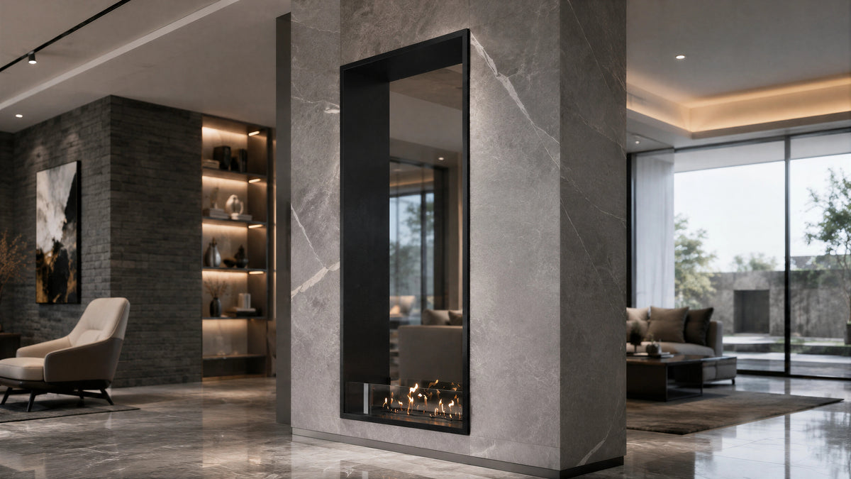 Fame Vertical See-Through Fireplace 70 x 140 cm