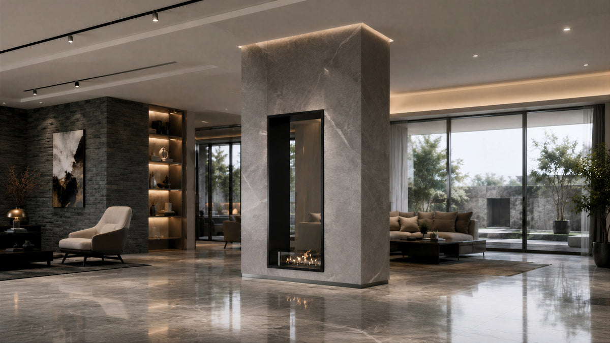 Fame Vertical See-Through Fireplace 70 x 140 cm