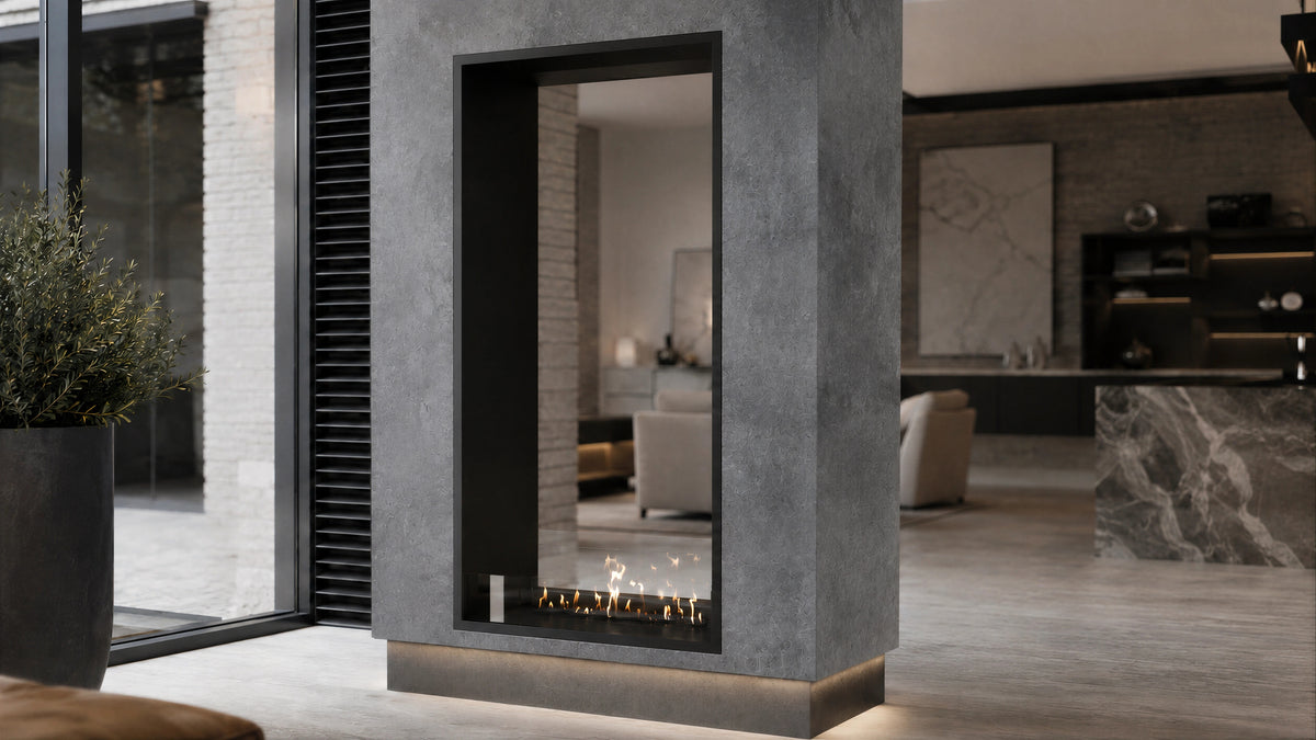 Fame Vertical See-Through Fireplace 70 x 160 cm
