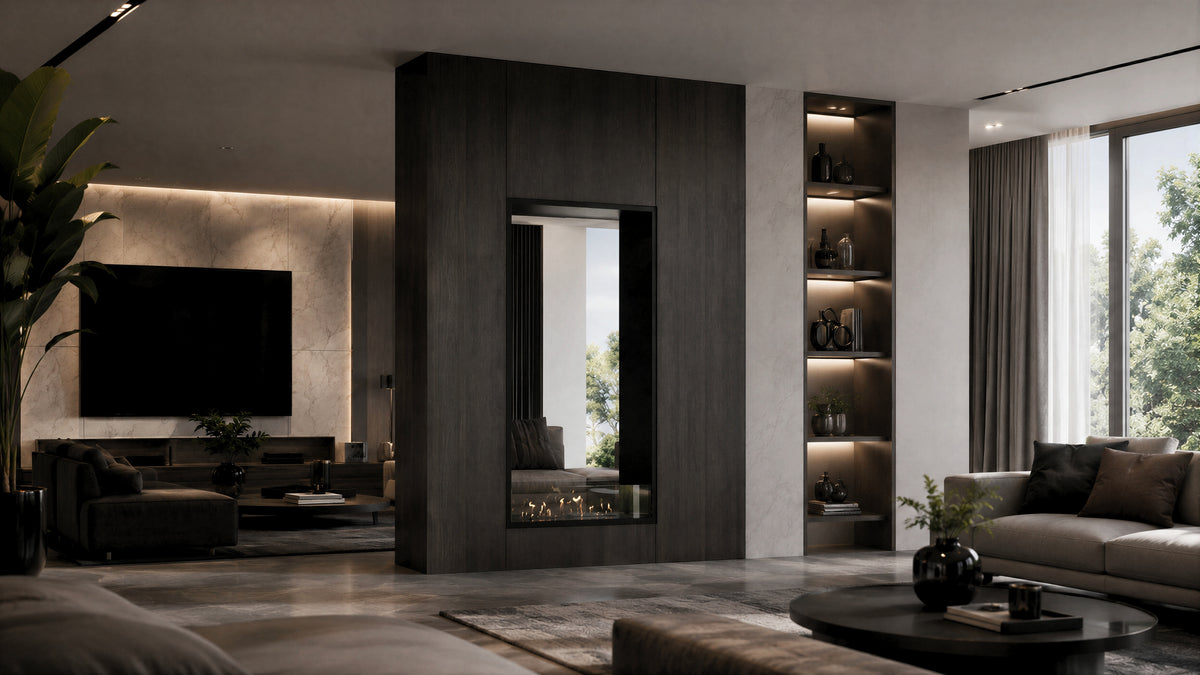 Fame Vertical See-Through Fireplace 70 x 200 cm