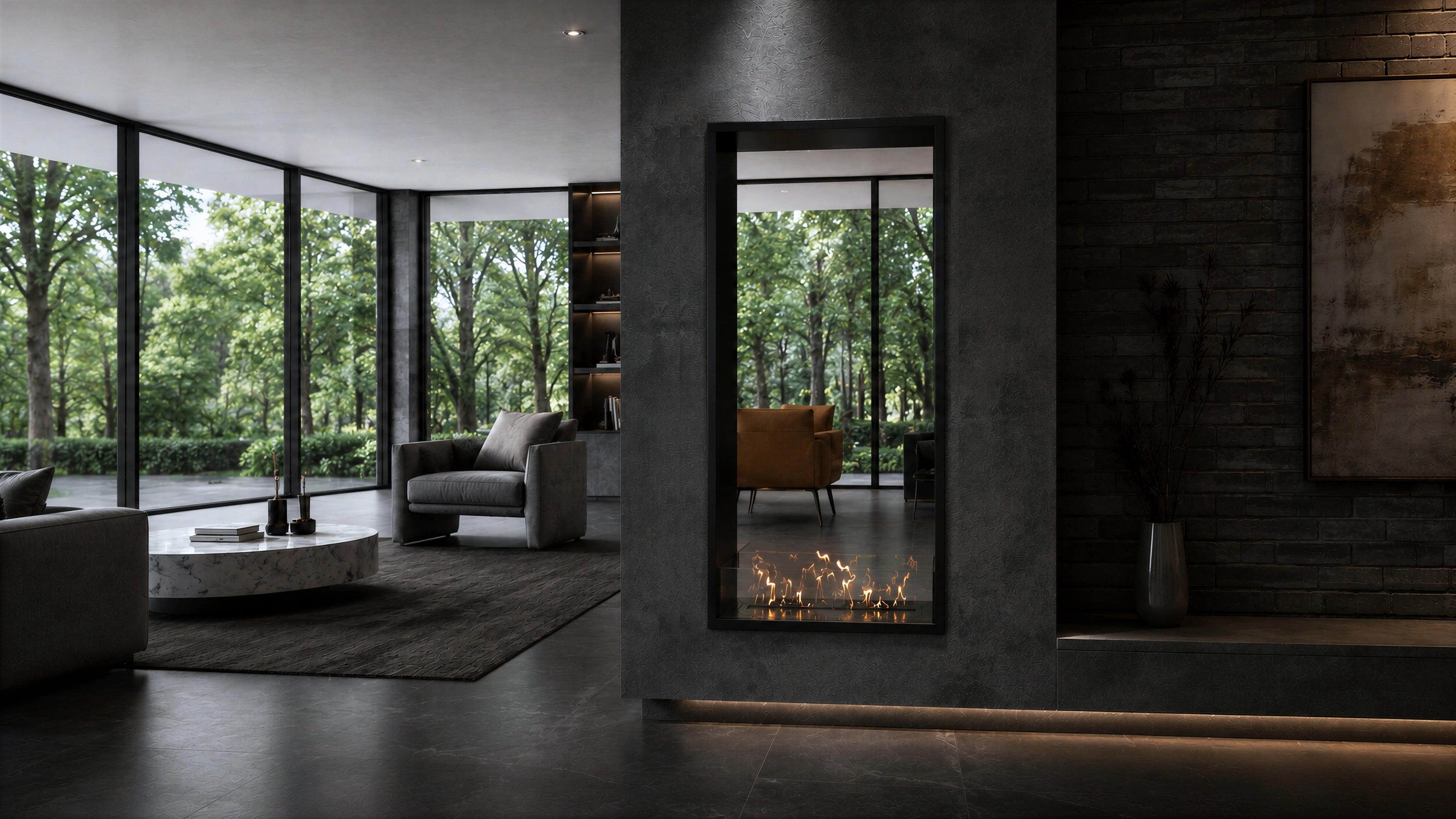 Image of Fame Vertical See-Through Fireplace 80 x 120 cm