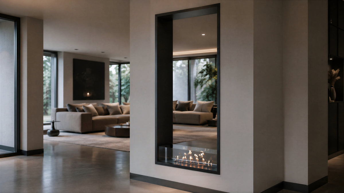Fame Vertical See-Through Fireplace 80 x 140 cm