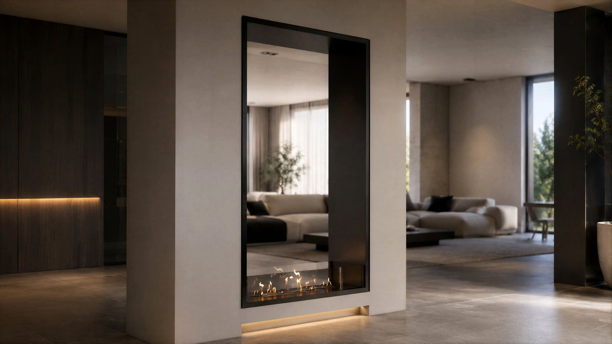 Fame Vertical See-Through Fireplace 90 x 100 cm