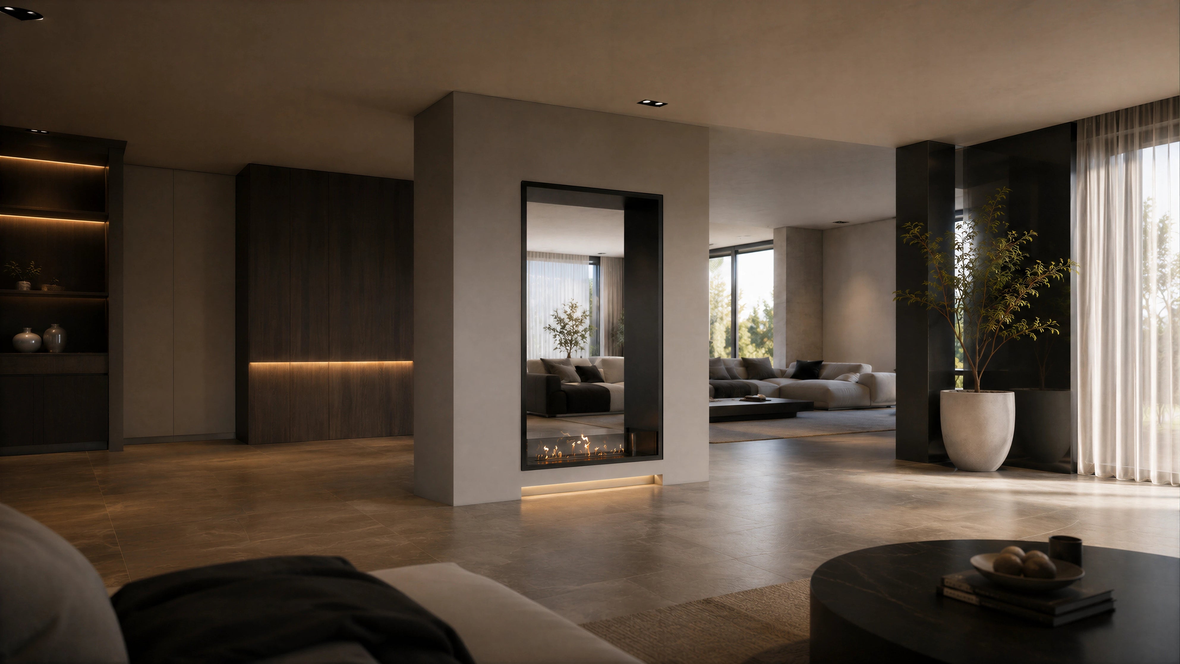 Image of Fame Vertical See-Through Fireplace 90 x 100 cm