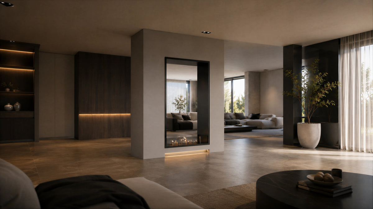 Fame Vertical See-Through Fireplace 90 x 100 cm
