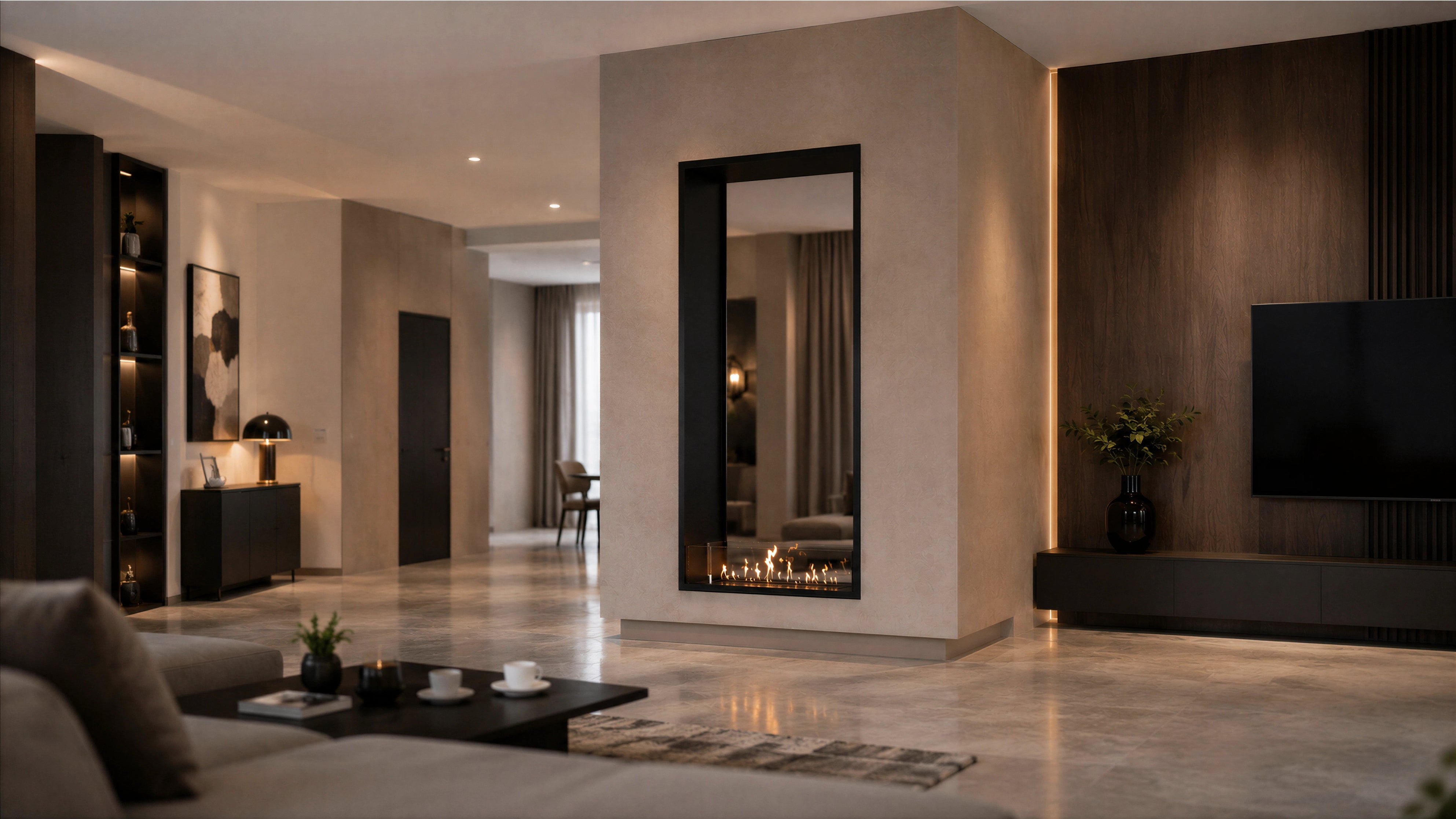 Image of Fame Vertical See-Through Fireplace 90 x 120 cm