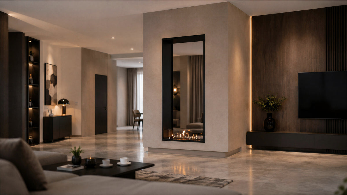Fame Vertical See-Through Fireplace 90 x 120 cm