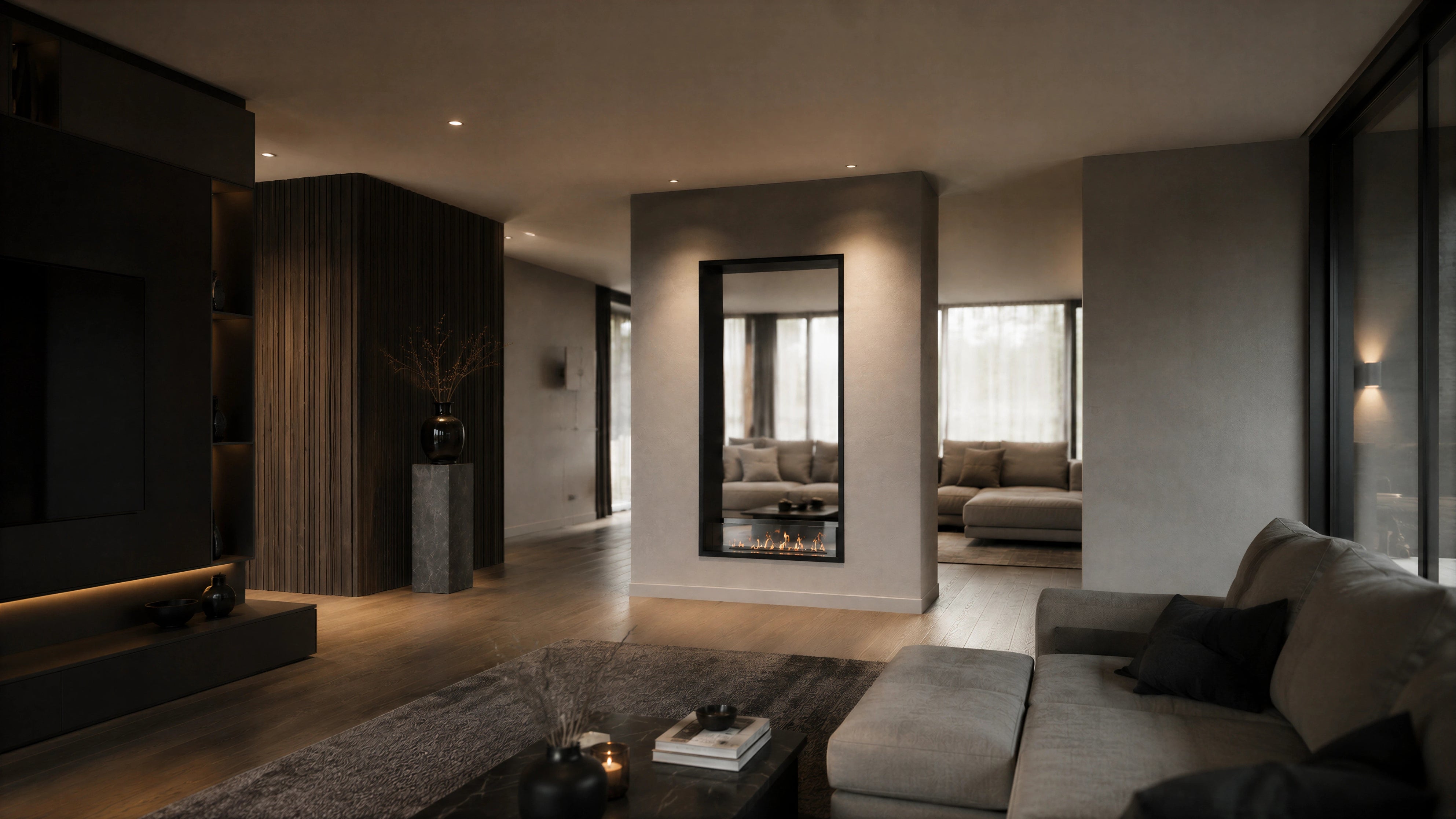 Image of Fame Vertical See-Through Fireplace 90 x 140 cm