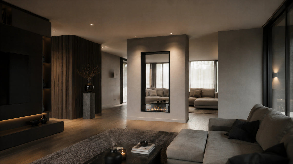 Fame Vertical See-Through Fireplace 90 x 140 cm