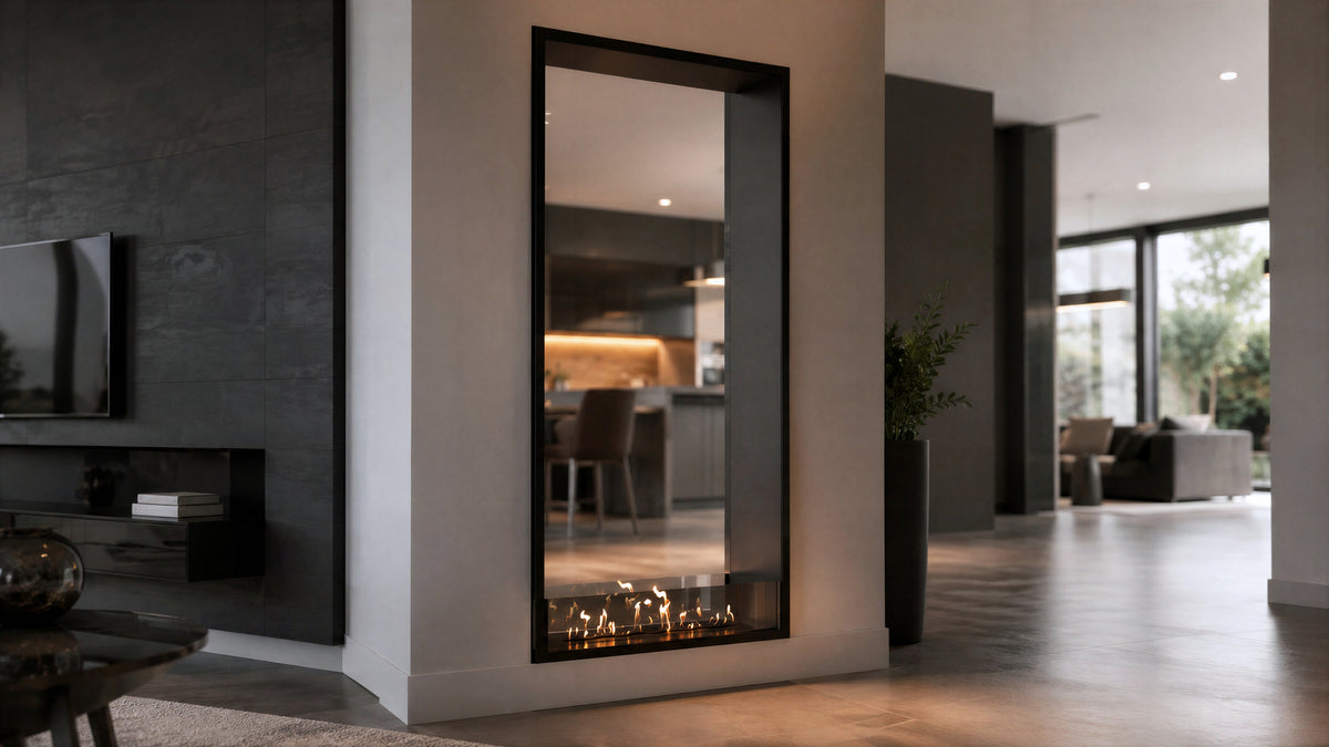 Fame Vertical See-Through Fireplace 90 x 160 cm