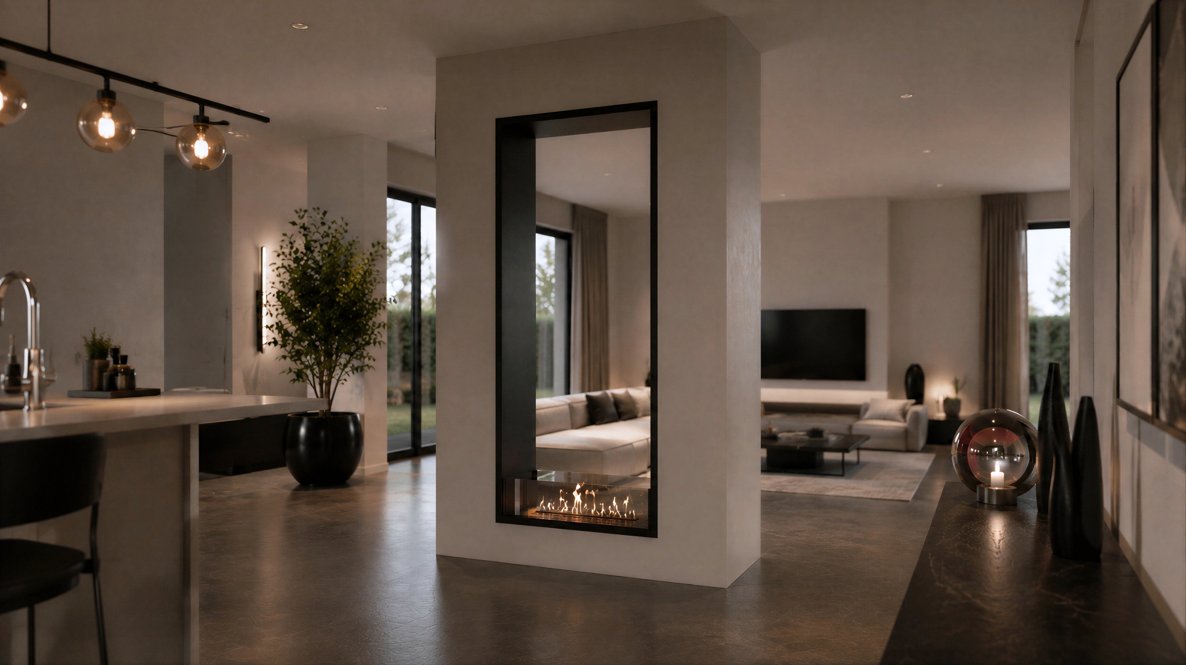 Image of Fame Vertical See-Through Fireplace 90 x 180 cm