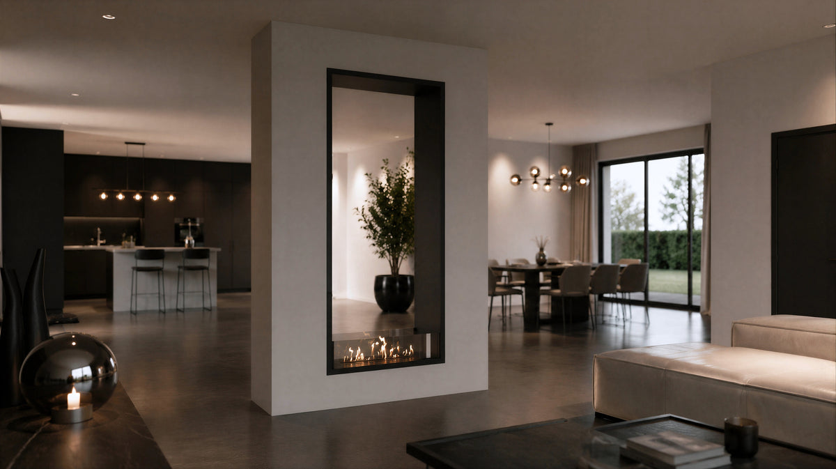 Fame Vertical See-Through Fireplace 90 x 180 cm