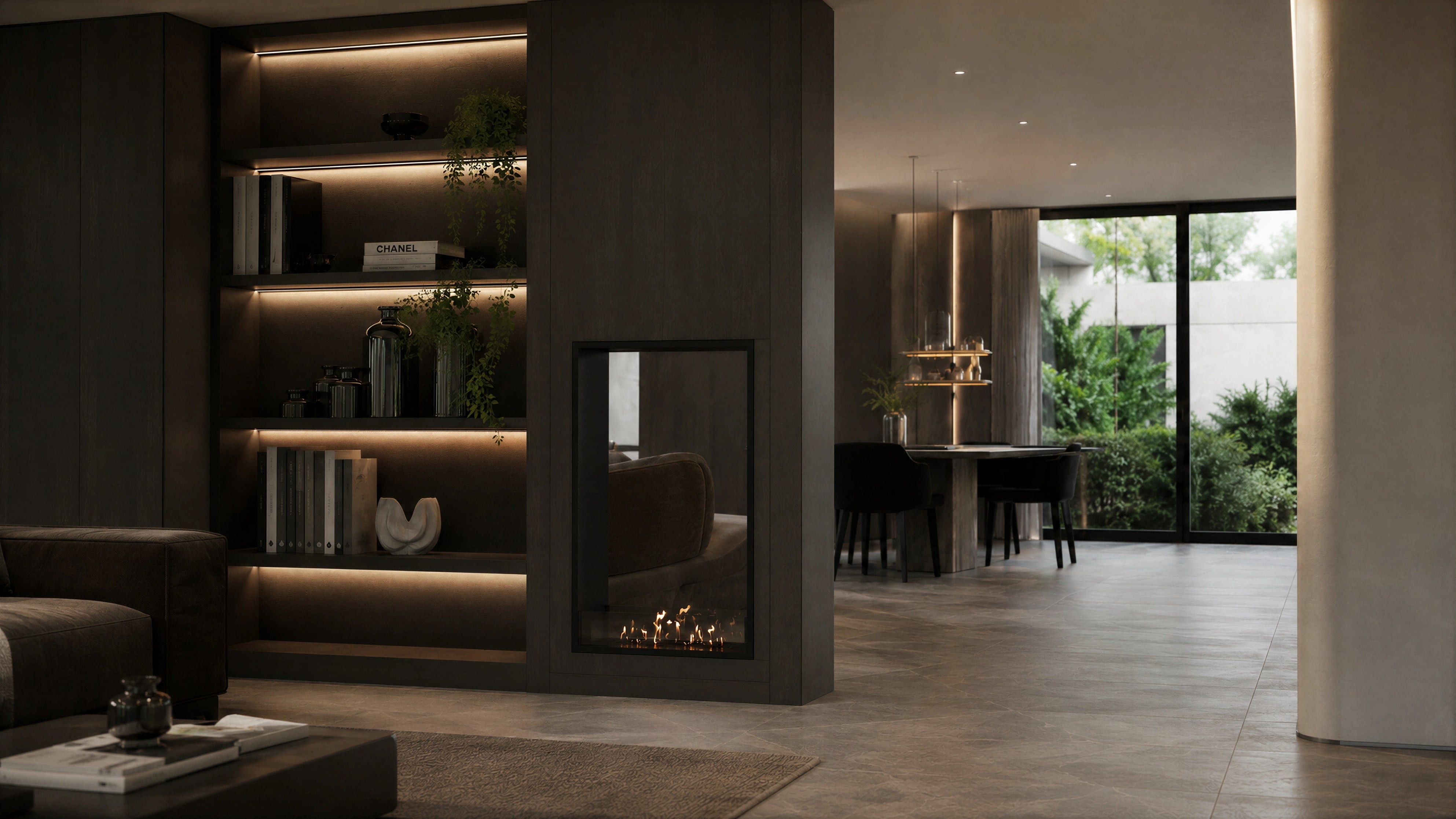 Image of Fame Vertical See-Through Fireplace 90 x 200 cm