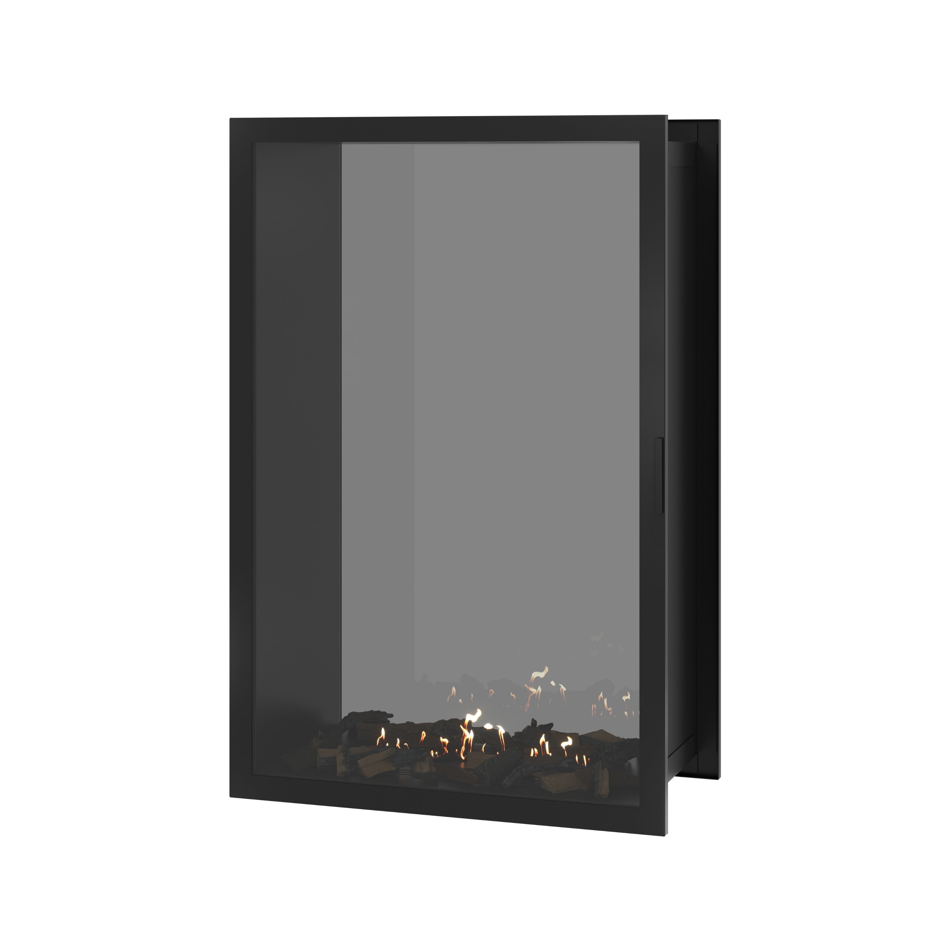 Image of Fame Vertical See-Through Fireplace Full Glass 100 x 120 cm