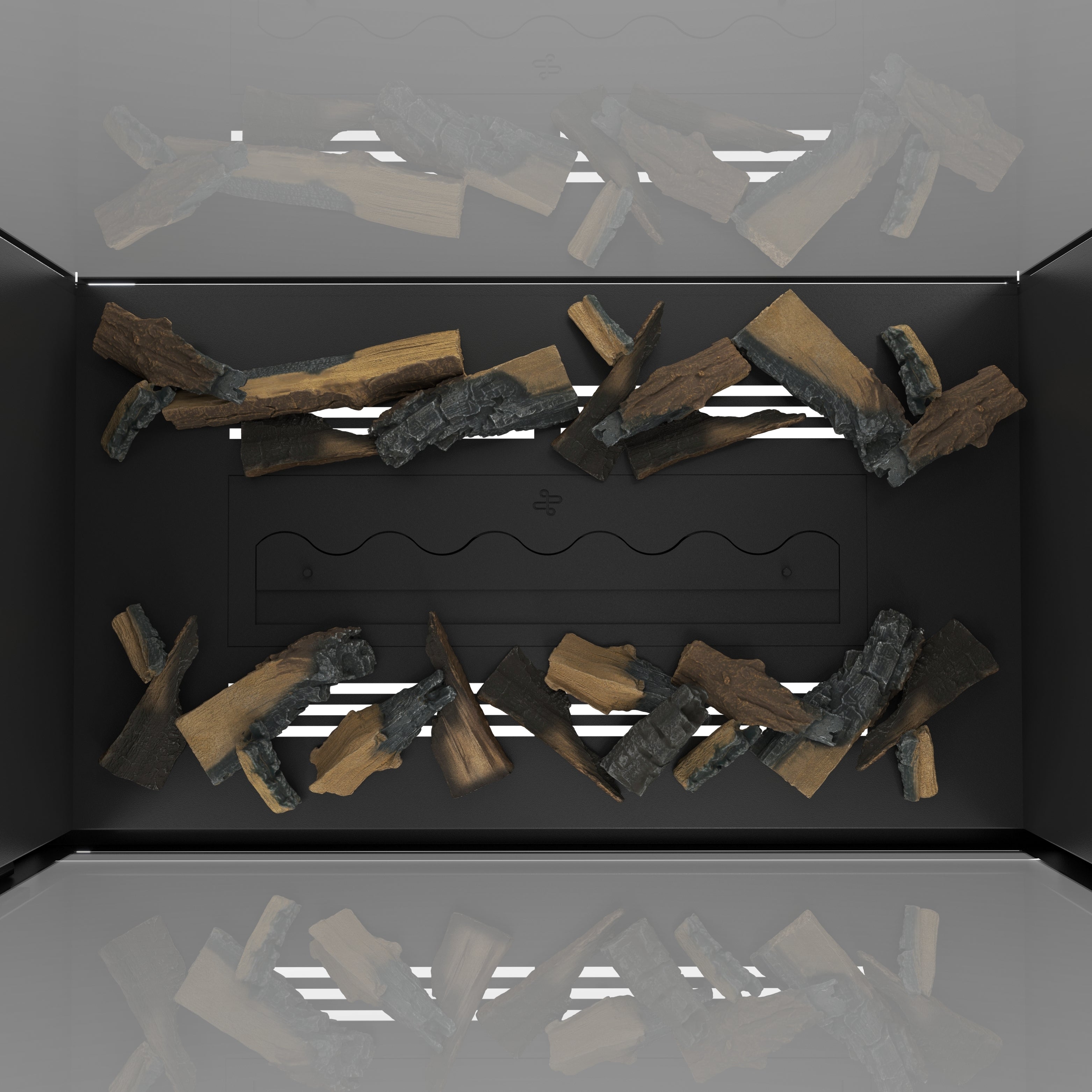 Image of Fame Vertical See-Through Fireplace Full Glass 100 x 200 cm