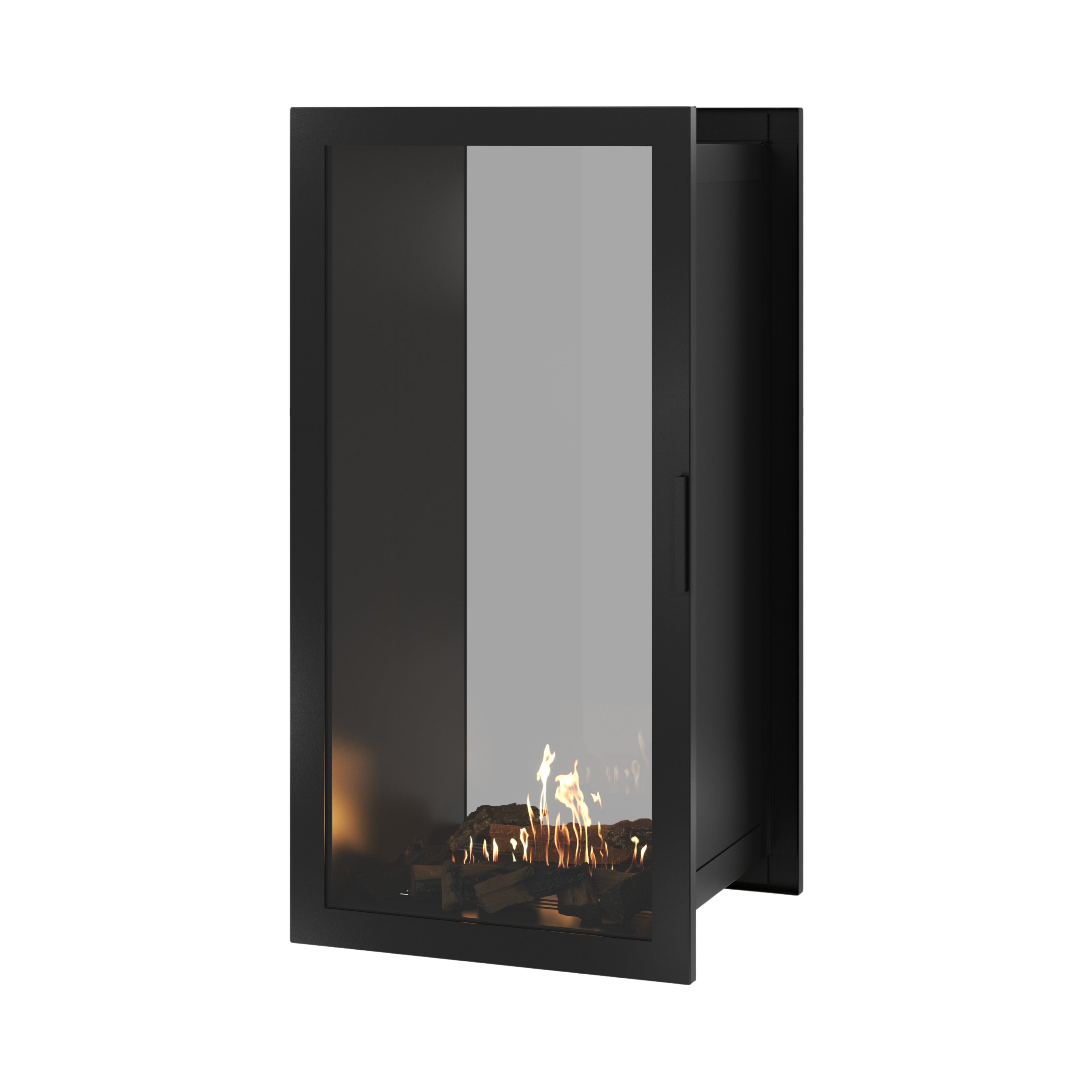 Image of Fame Vertical See-Through Fireplace Full Glass 60 x 140 cm