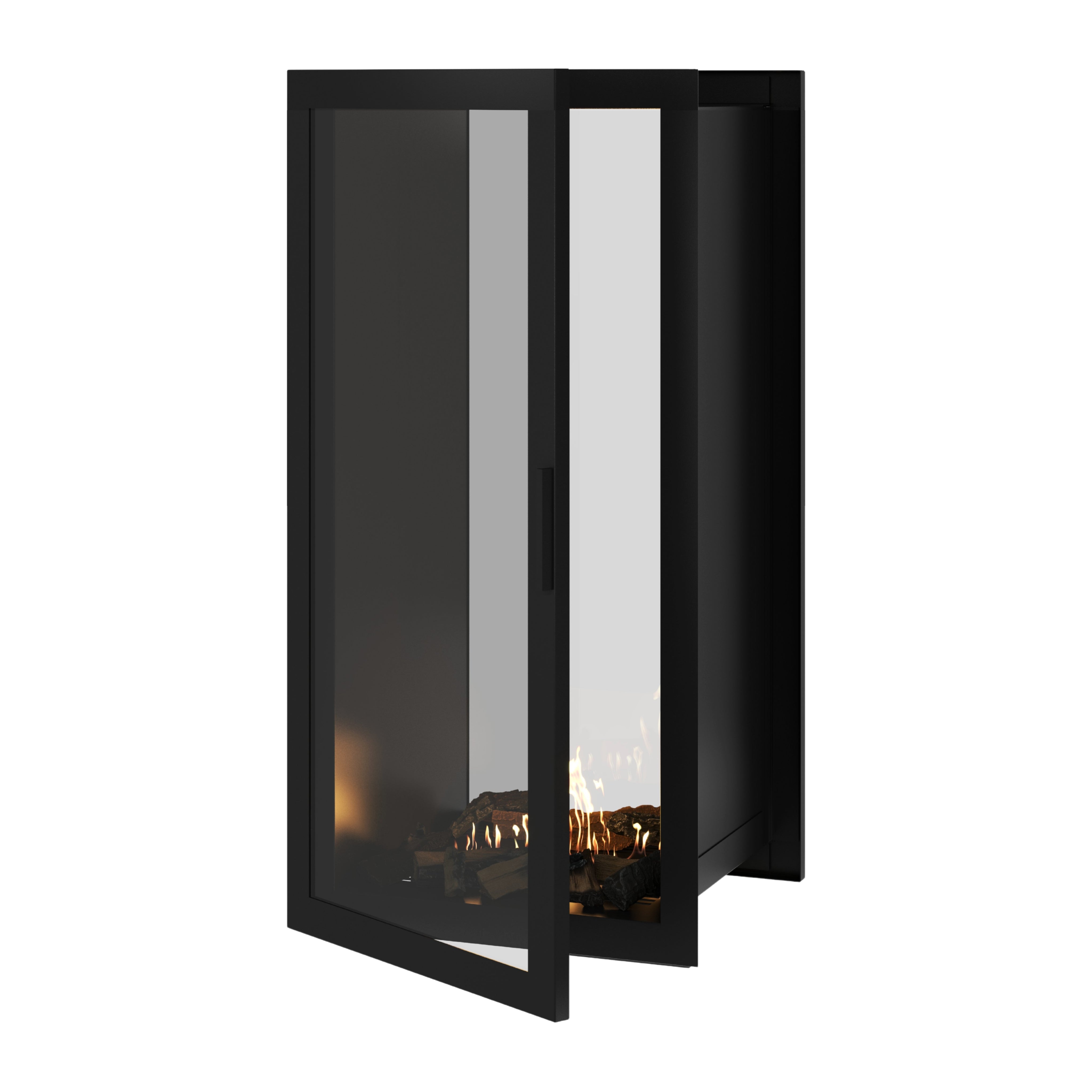 Image of Fame Vertical See-Through Fireplace Full Glass 60 x 160 cm