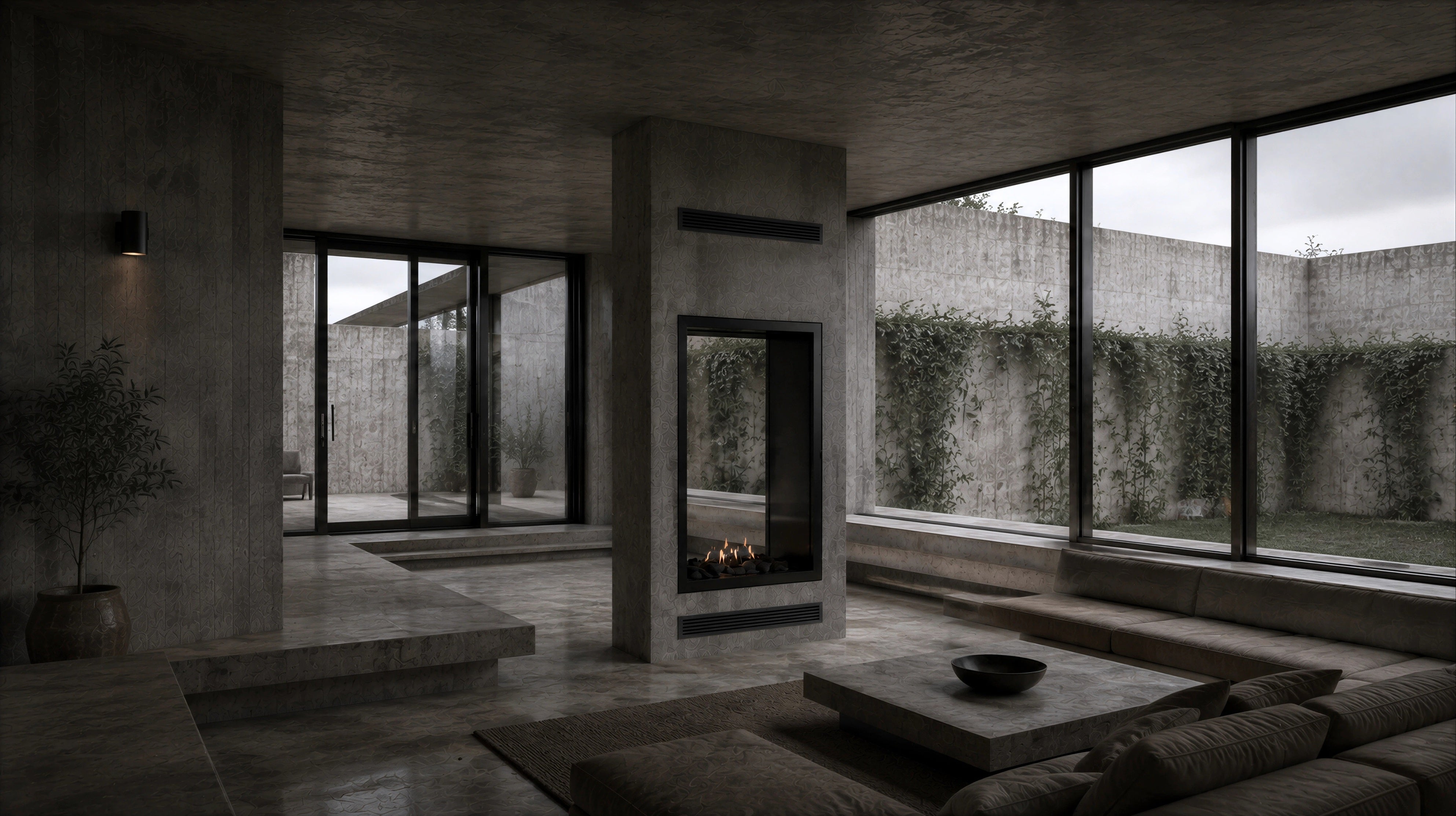 Image of Fame Vertical See-Through Fireplace Full Glass 60 x 180 cm
