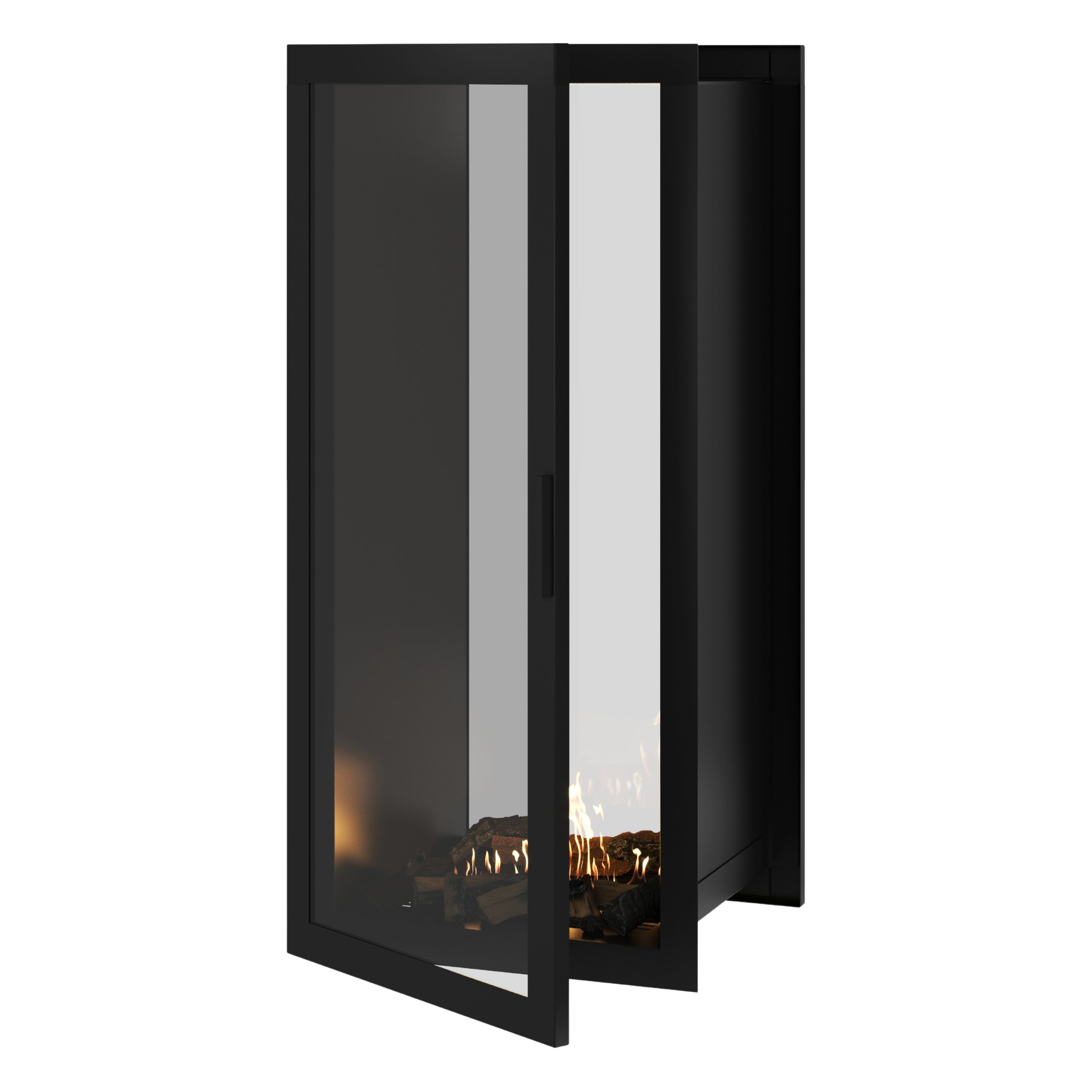 Image of Fame Vertical See-Through Fireplace Full Glass 60 x 180 cm
