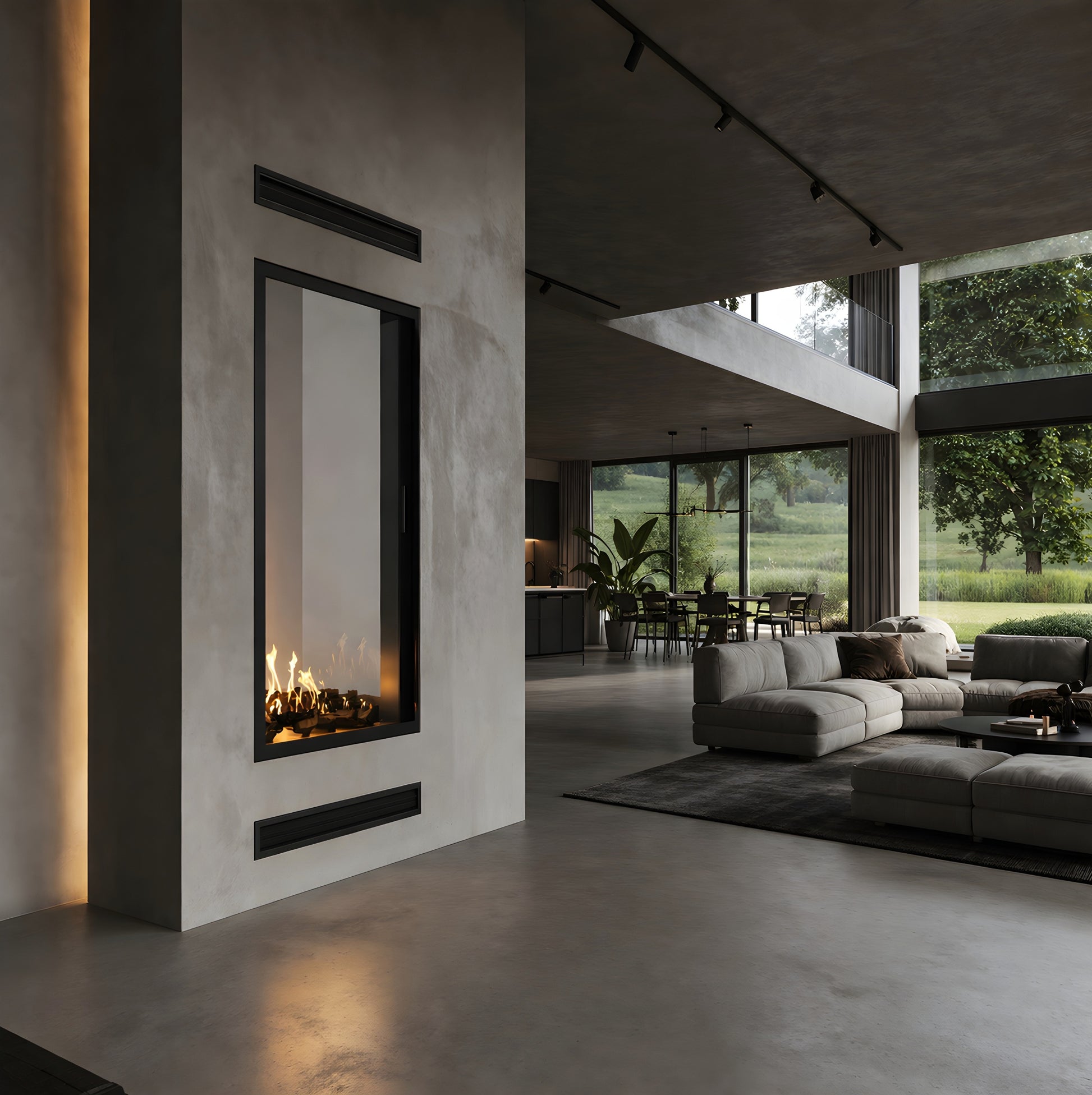 Fame Vertical See-Through Fireplace Full Glass 80 x 120 cm