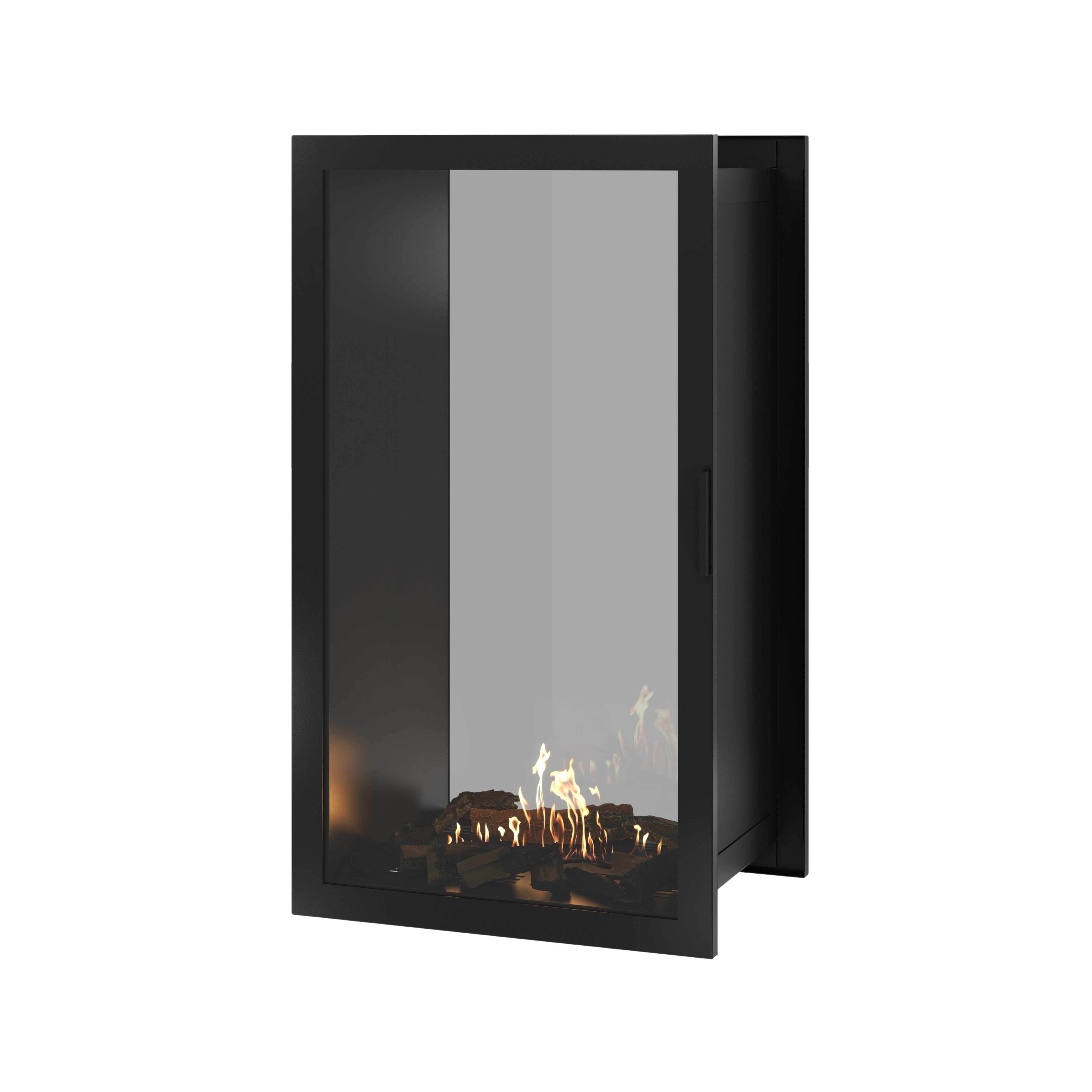 Image of Fame Vertical See-Through Fireplace Full Glass 70 x 120 cm